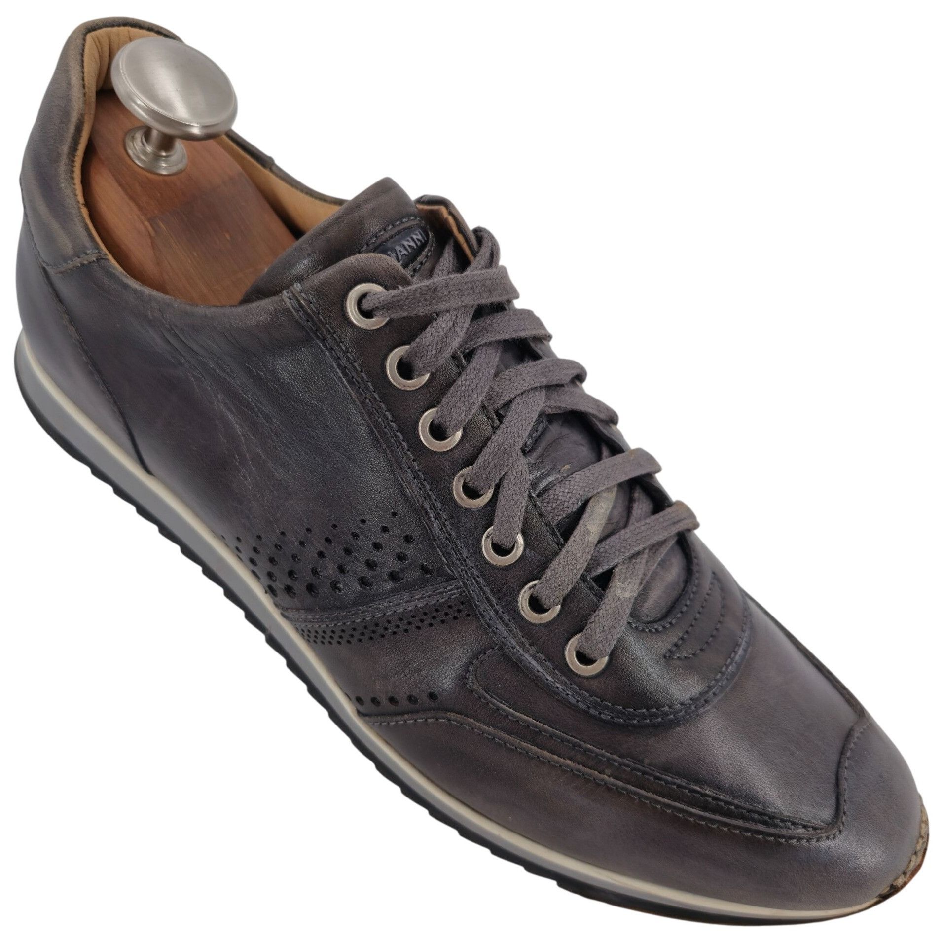 Magnanni Magnanni Spain Patina Gray Leather Fashion Sneakers Mens 9M Size US 9 / EU 42 - 1 Thumbnail