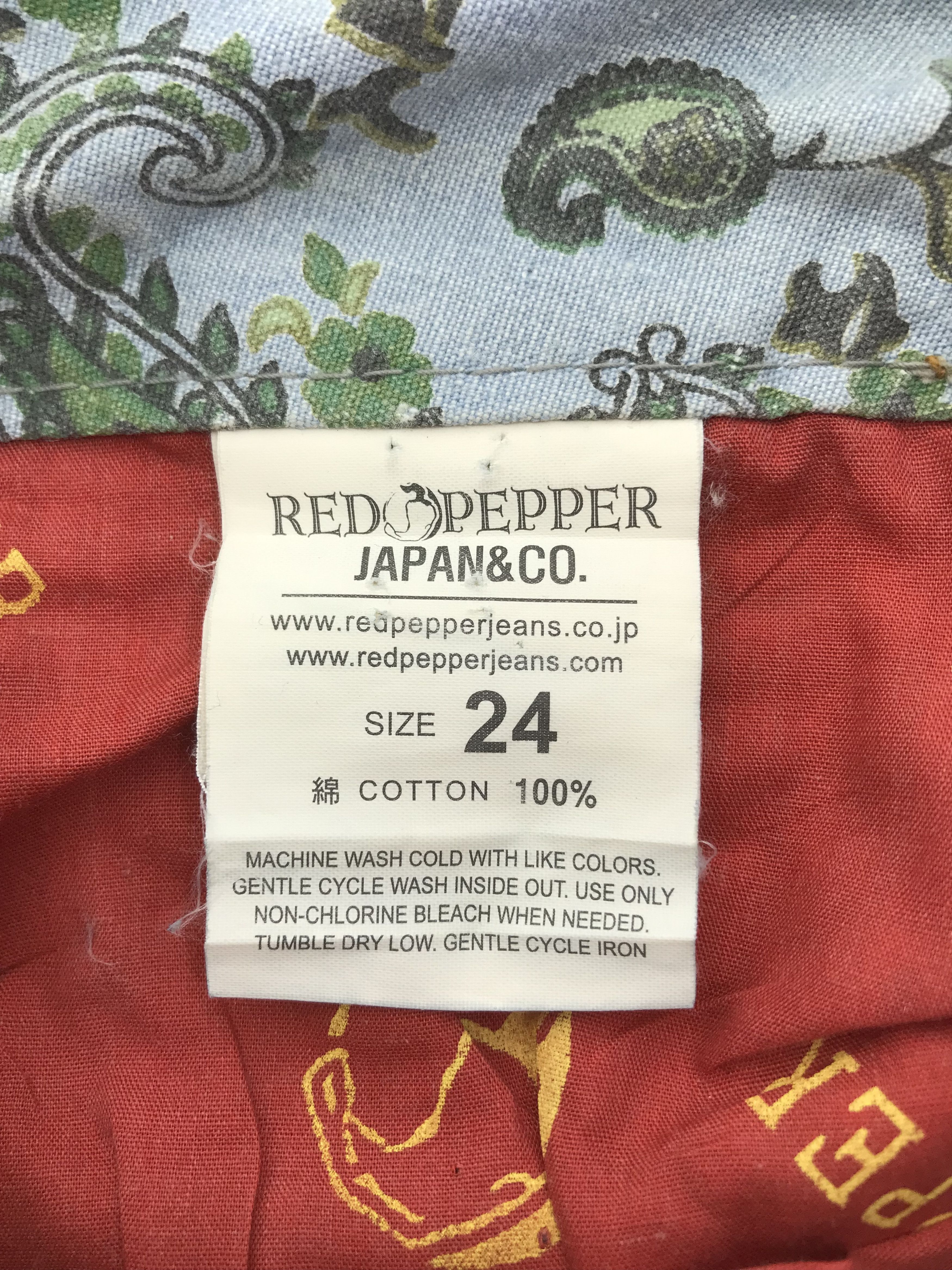 Japanese Brand Vintage Red Pepper Denim Embroidered Flare Jeans Size 25" / US 0 / IT 36 - 13 Thumbnail