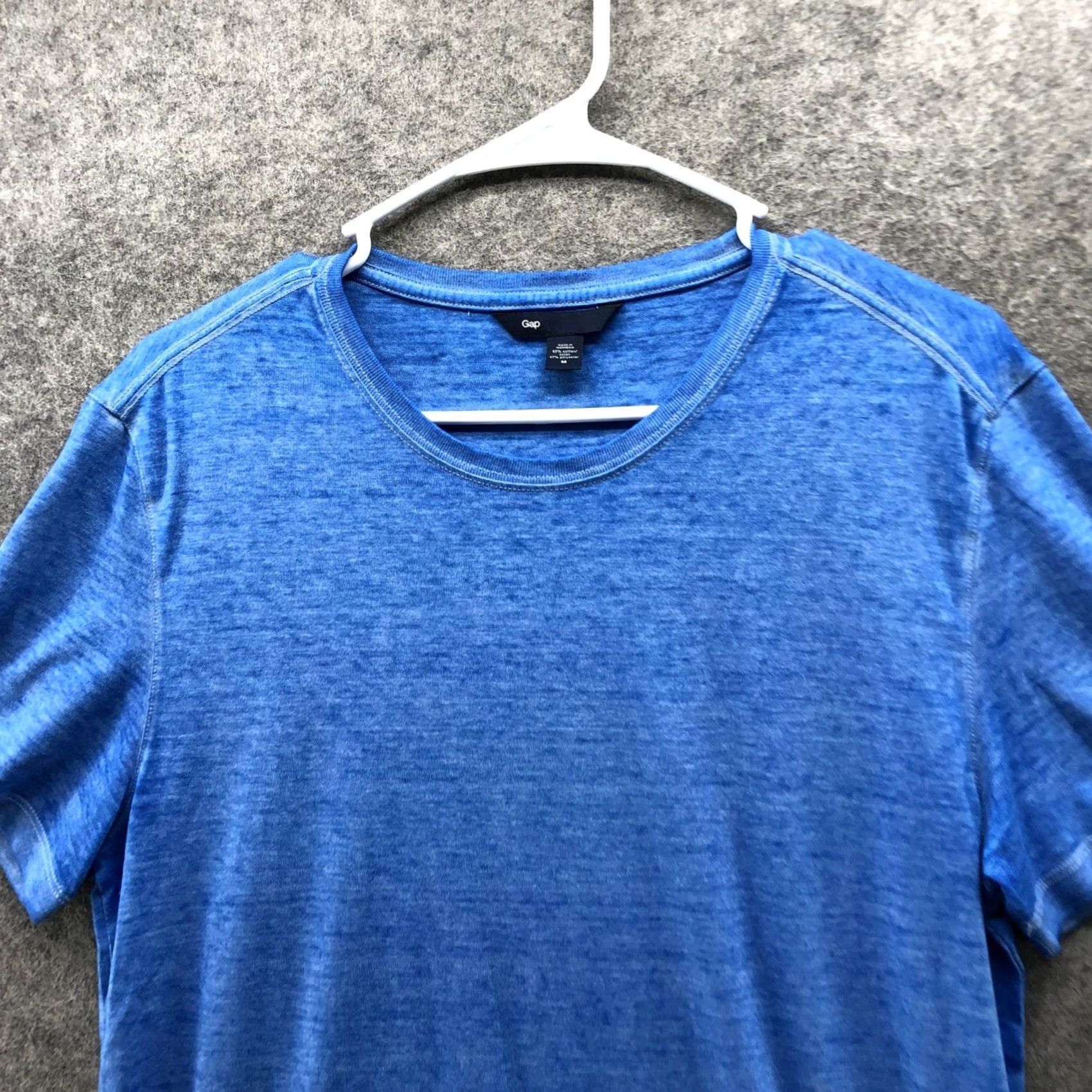 Gap Gap Short Sleeve T Shirt Mens M Blue Garment Dyed Lightweight Crew Neck Washed Jersey Cotton Polyester Size US M / EU 48-50 / 2 - 3 Thumbnail