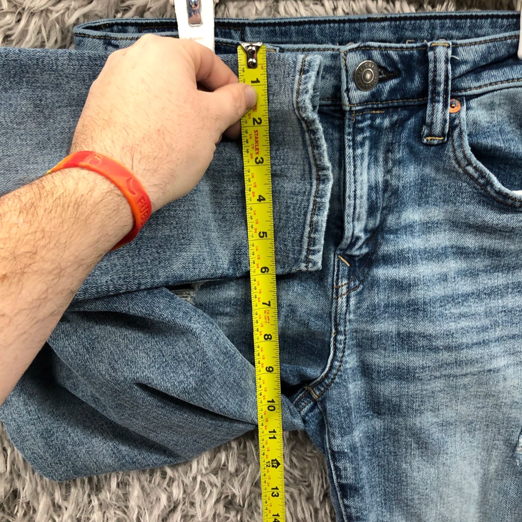 American Eagle Outfitters American Eagle Athletic Jeans Mens Size 28x30 Straight Leg Wash Blue Denim Size US 28 / EU 44 - 4 Thumbnail