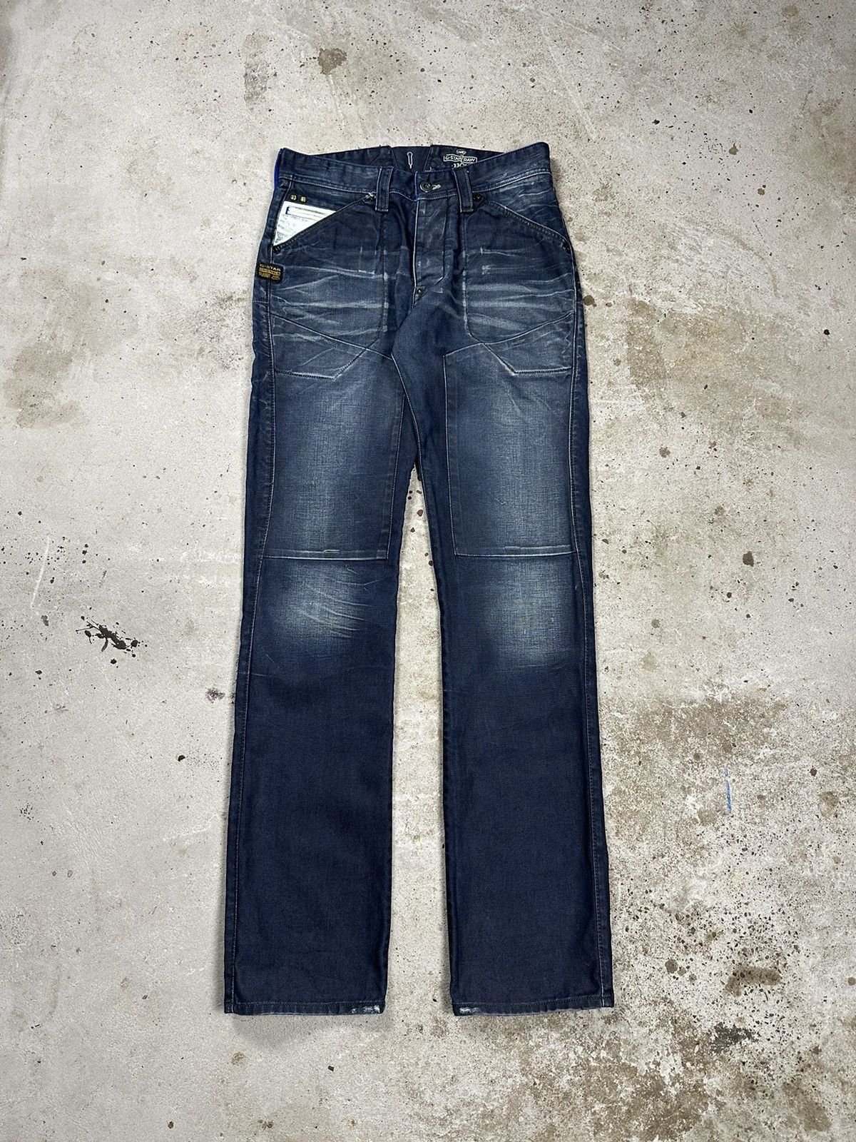 G-Star × Vintage Vintage G Star Raw 3301 Navy Aero Tapered Denim Pants Size US 31 - 1 Thumbnail