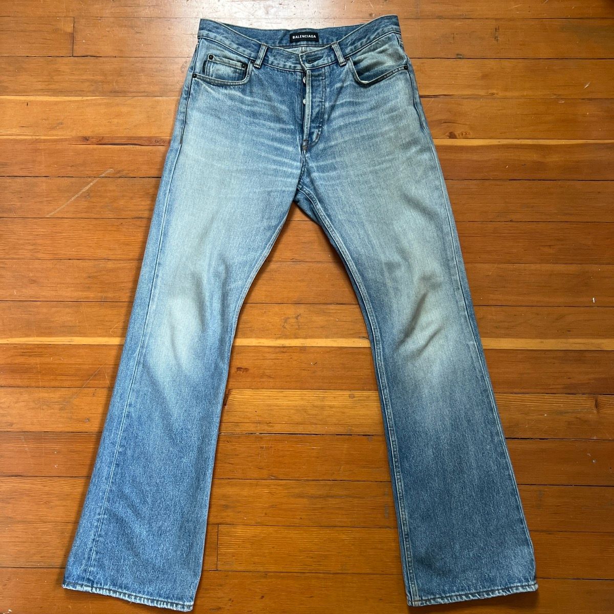 Pre-owned Balenciaga Bootcut Jeans Denim In Blue