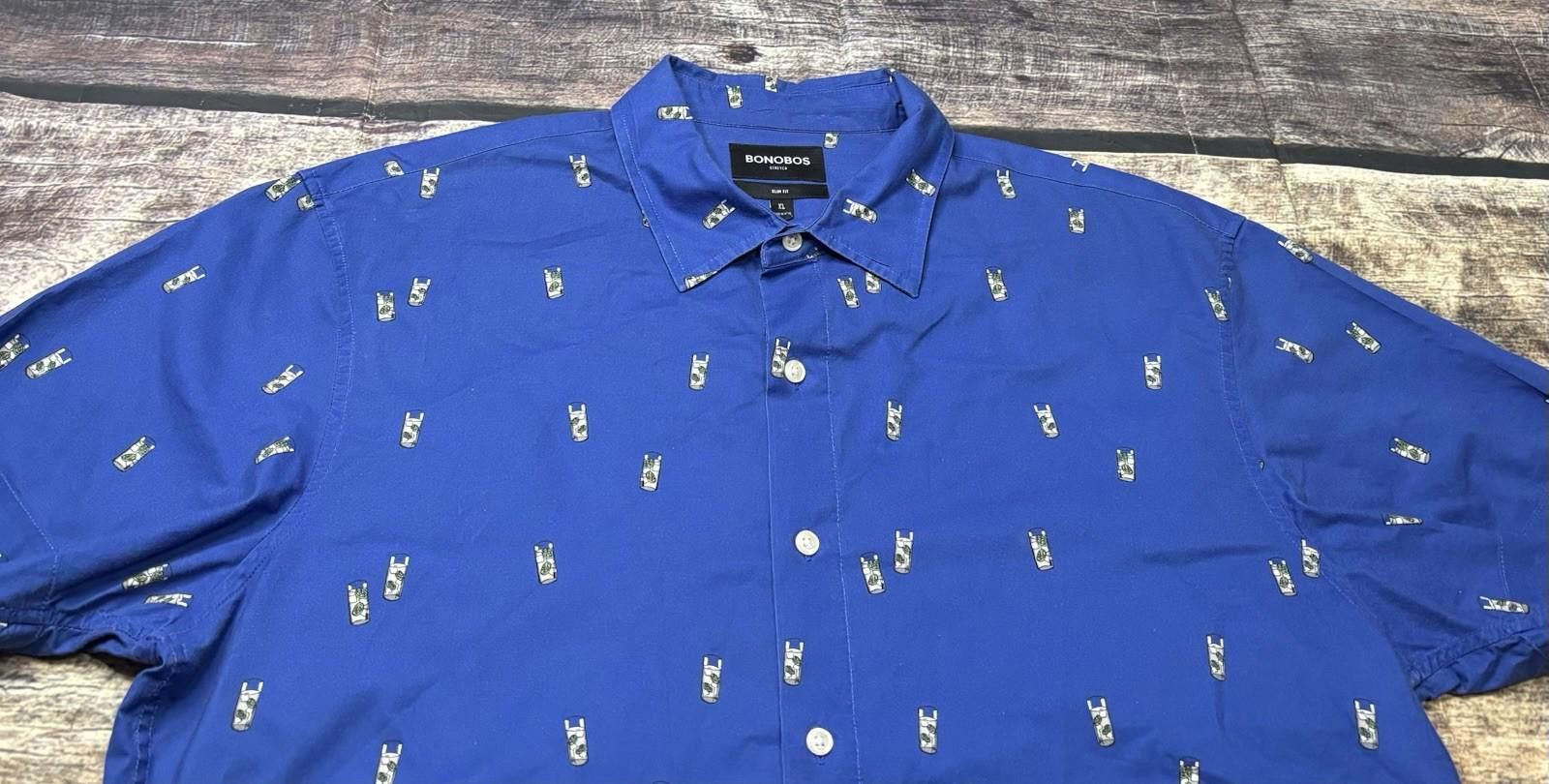 Bonobos Bonobos Shirt Mens XL Slim Fit Mojito All Over Print Button Size US XL / EU 56 / 4 - 4 Thumbnail