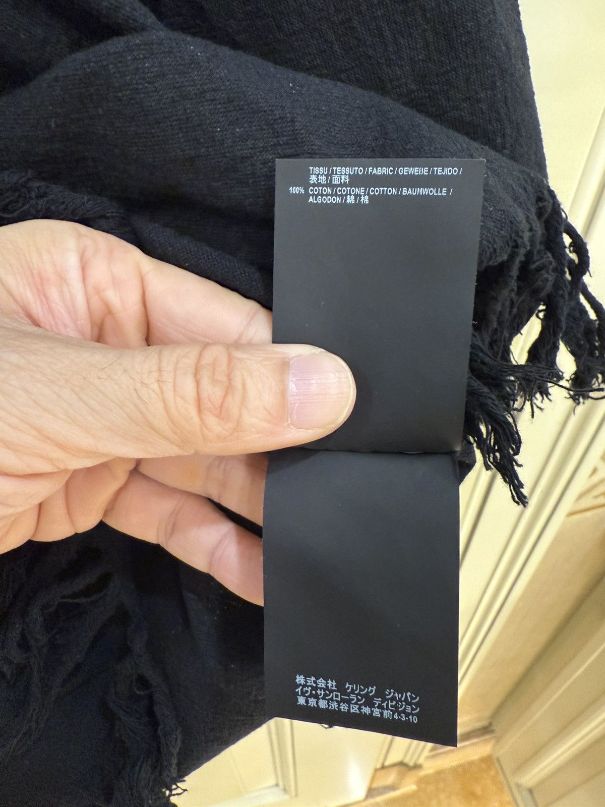 Saint Laurent Paris Fringe Hem Canvas Kimono Tunic In Black collar size 38 Size US S / EU 44-46 / 1 - 13 Thumbnail