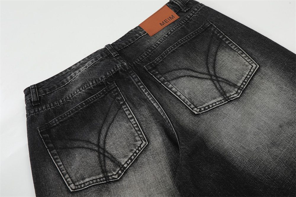 Vintage Punk Retro Washed Wide-Leg Curved Jeans Size US 32 / EU 48 - 4 Thumbnail