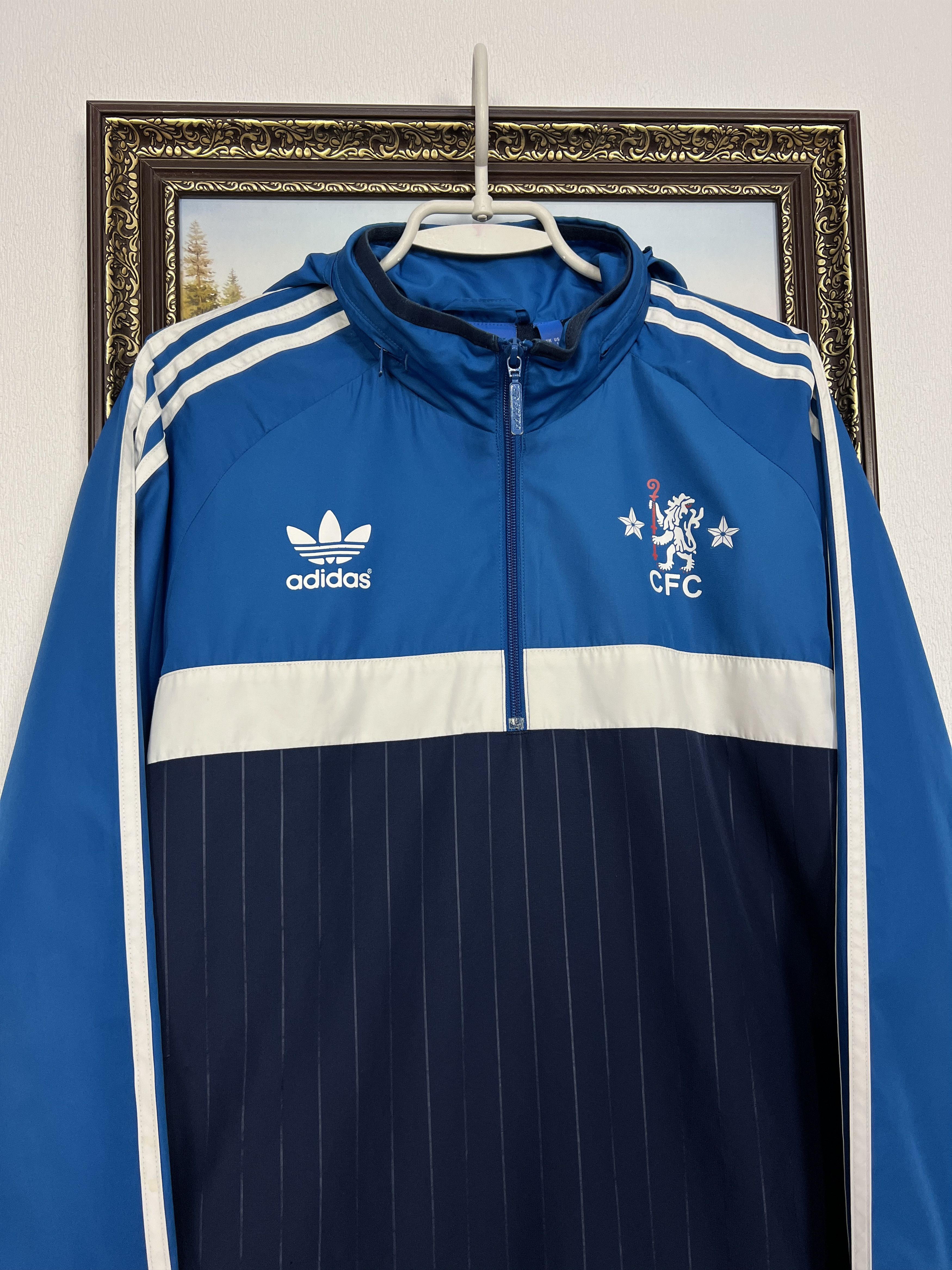 Adidas Originals Chelsea Football Hoodie Jacket Soccer Track Top Size US L / EU 52-54 / 3 - 2 Thumbnail