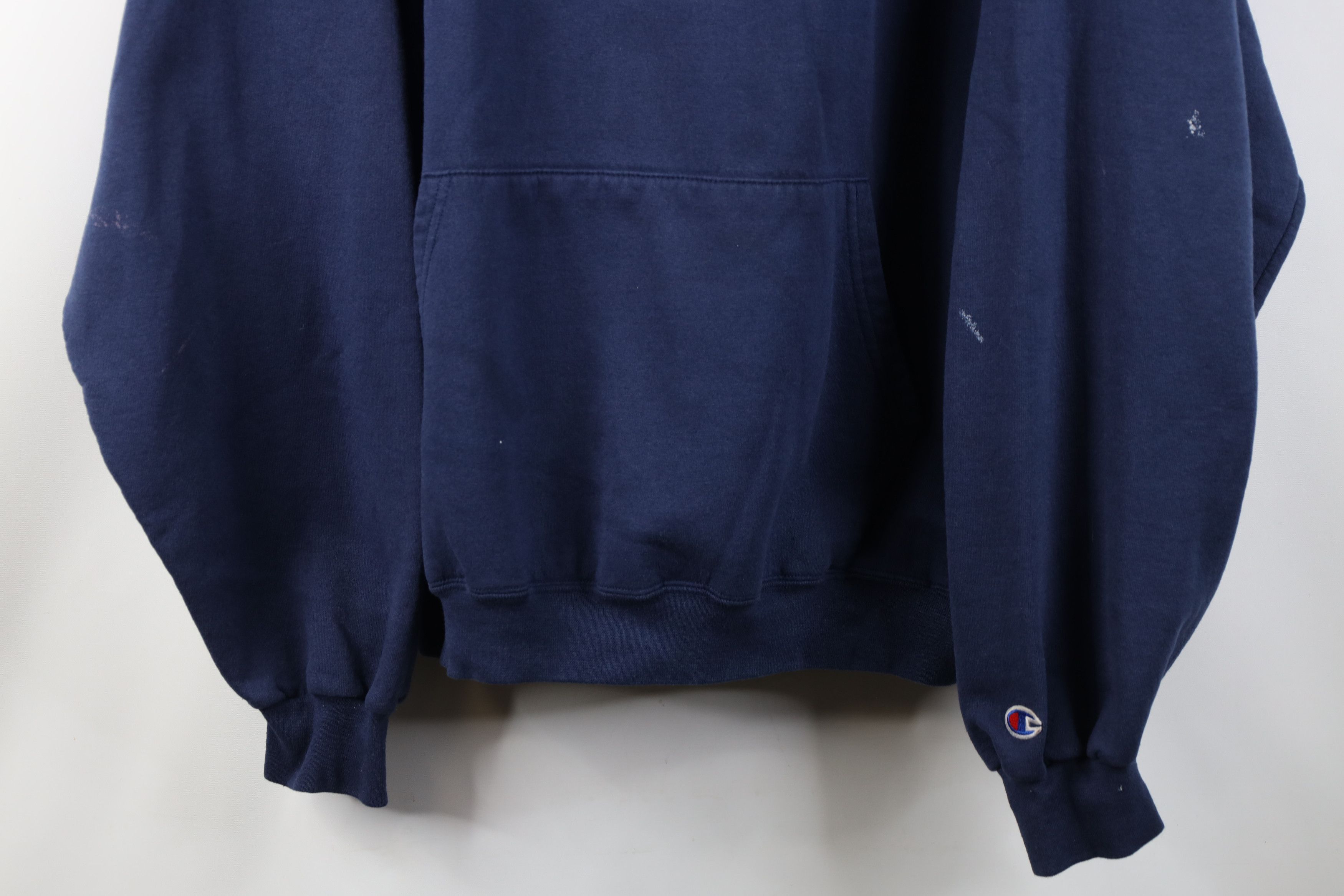 Champion Vintage 90s Champion Spell Out Hoodie Sweatshirt Navy Blue Size US XXL / EU 58 / 5 - 3 Thumbnail