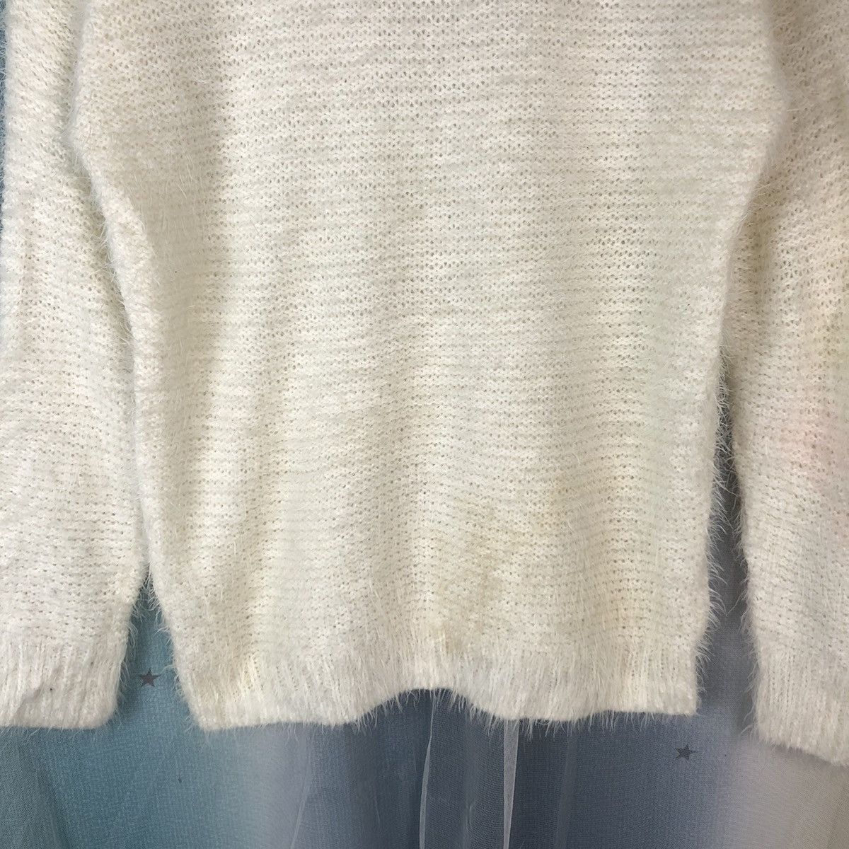Homespun Knitwear × Japanese Brand Vintage Shag Shaggy Fur Mohair Knit Market White #896 Size M / US 6-8 / IT 42-44 - 5 Thumbnail