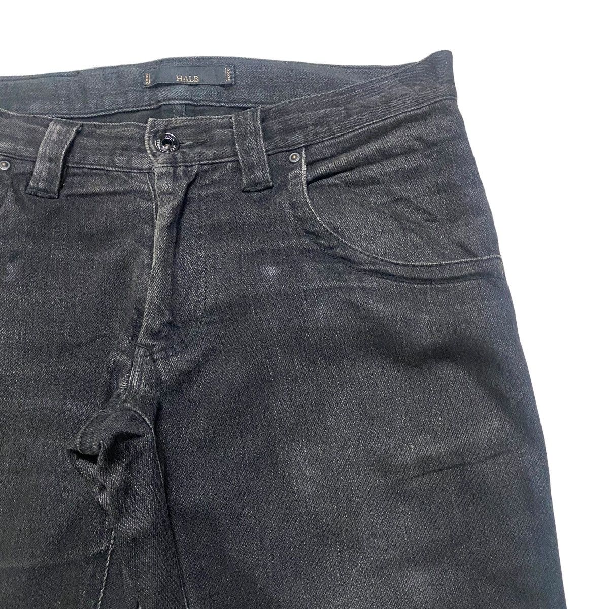 Japanese Brand HALB Black Assymetrical Denim Jeans Size US 30 / EU 46 - 5 Thumbnail