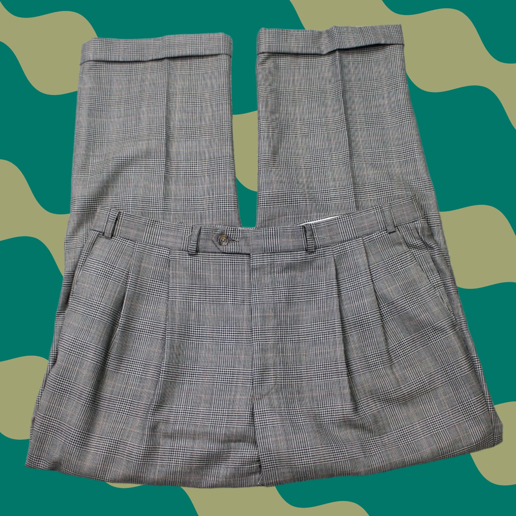 Polo Ralph Lauren VTG Polo University Ralph Lauren Pants Mens 38x30 Gray Wool Pleated Cuffed Dress Pants Front Zipper White Logo Check 90s City Preppy Mens Size US M / EU 48-50 / 2 - 1 Thumbnail
