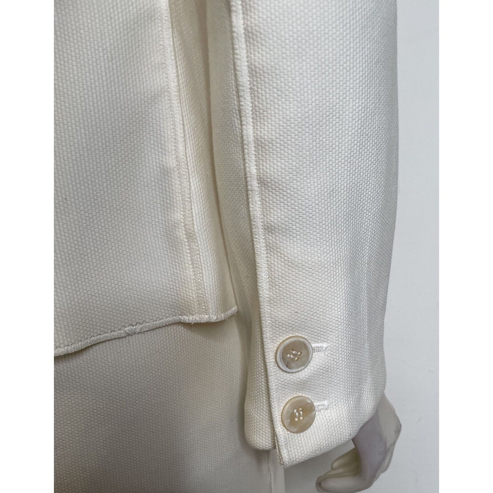 Oscar De La Renta Oscar de la Renta Ivory Woven Cotton Skirt Suit 8 Italy Size M / US 6-8 / IT 42-44 - 8 Thumbnail