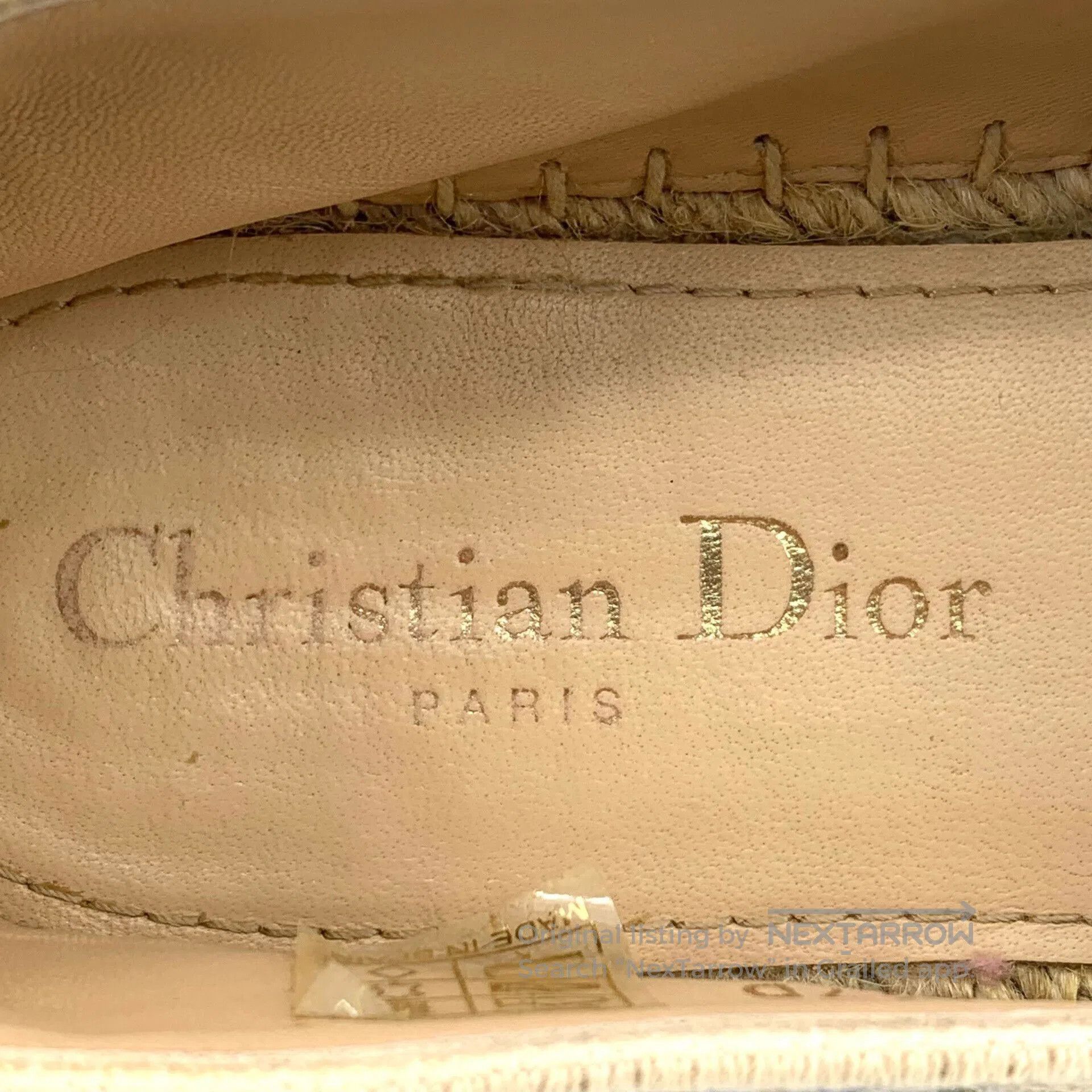 Dior Christian Dior Beige Embroidered Slip-On Espadrilles. Size US 7.5 / EU 40-41 - 7 Thumbnail