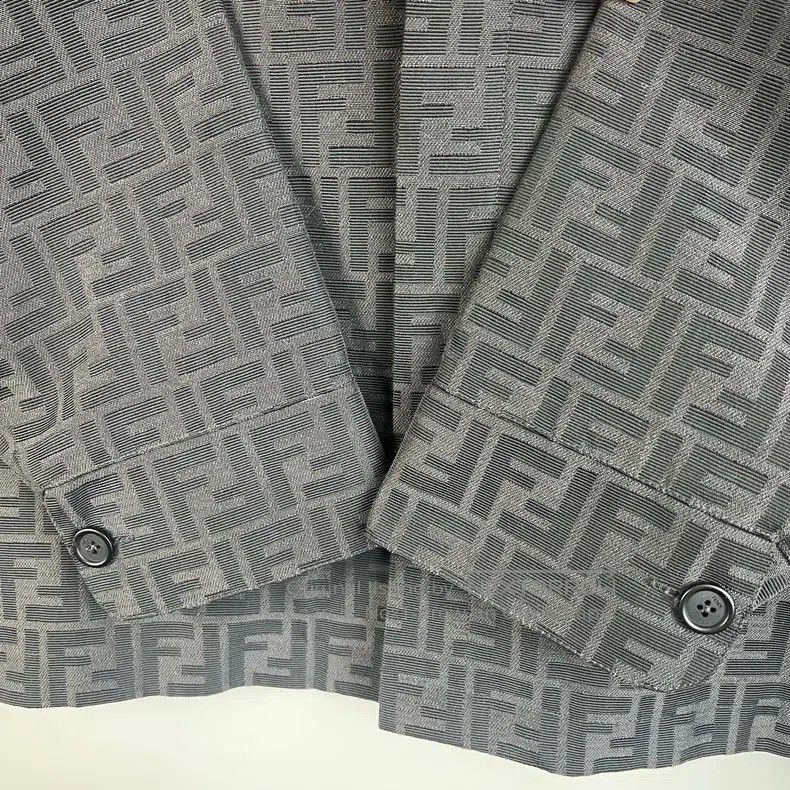 Fendi Fendi Brown full logo print jacquard pocket coat shirt Size US L / EU 52-54 / 3 - 6 Thumbnail