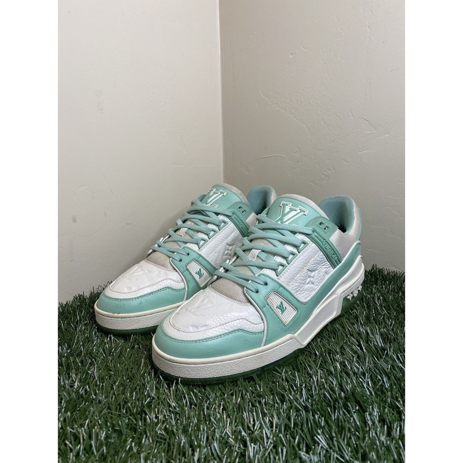Louis Vuitton Louis Vuitton Trainer Sneakers “Green White” | Size 8.5-9 US Size US 8.5 / EU 41-42 - 1 Thumbnail