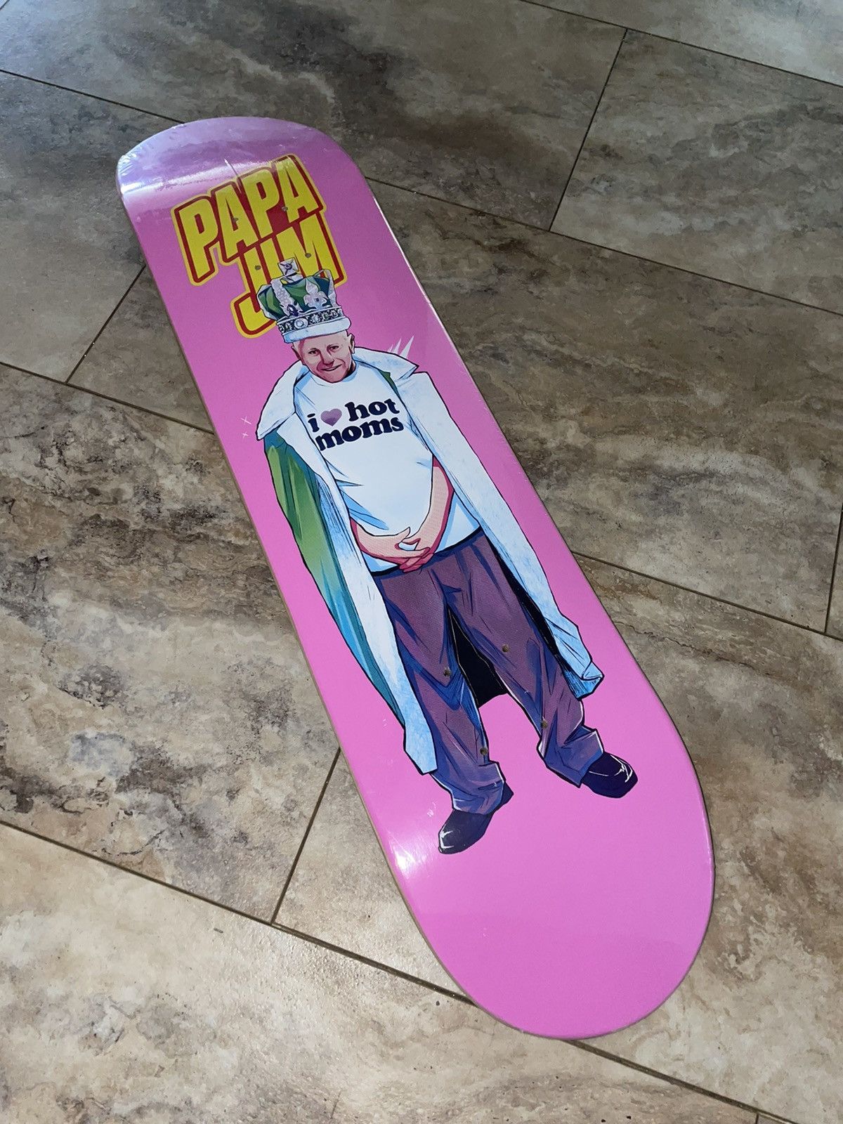 image of Danny Duncan Papa Jim Skateboard Deck in Pink, Men's