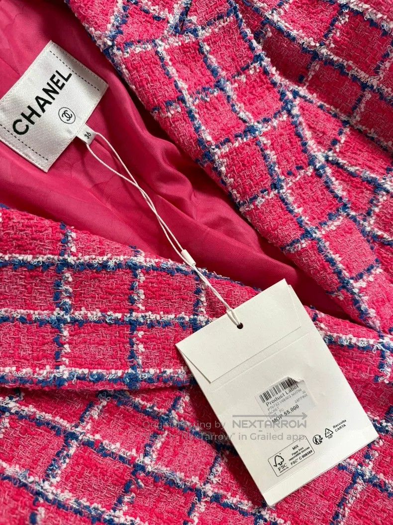 Chanel Chanel 24P pink tweed plaid jacket Size XS / US 0-2 / IT 36-38 - 6 Thumbnail
