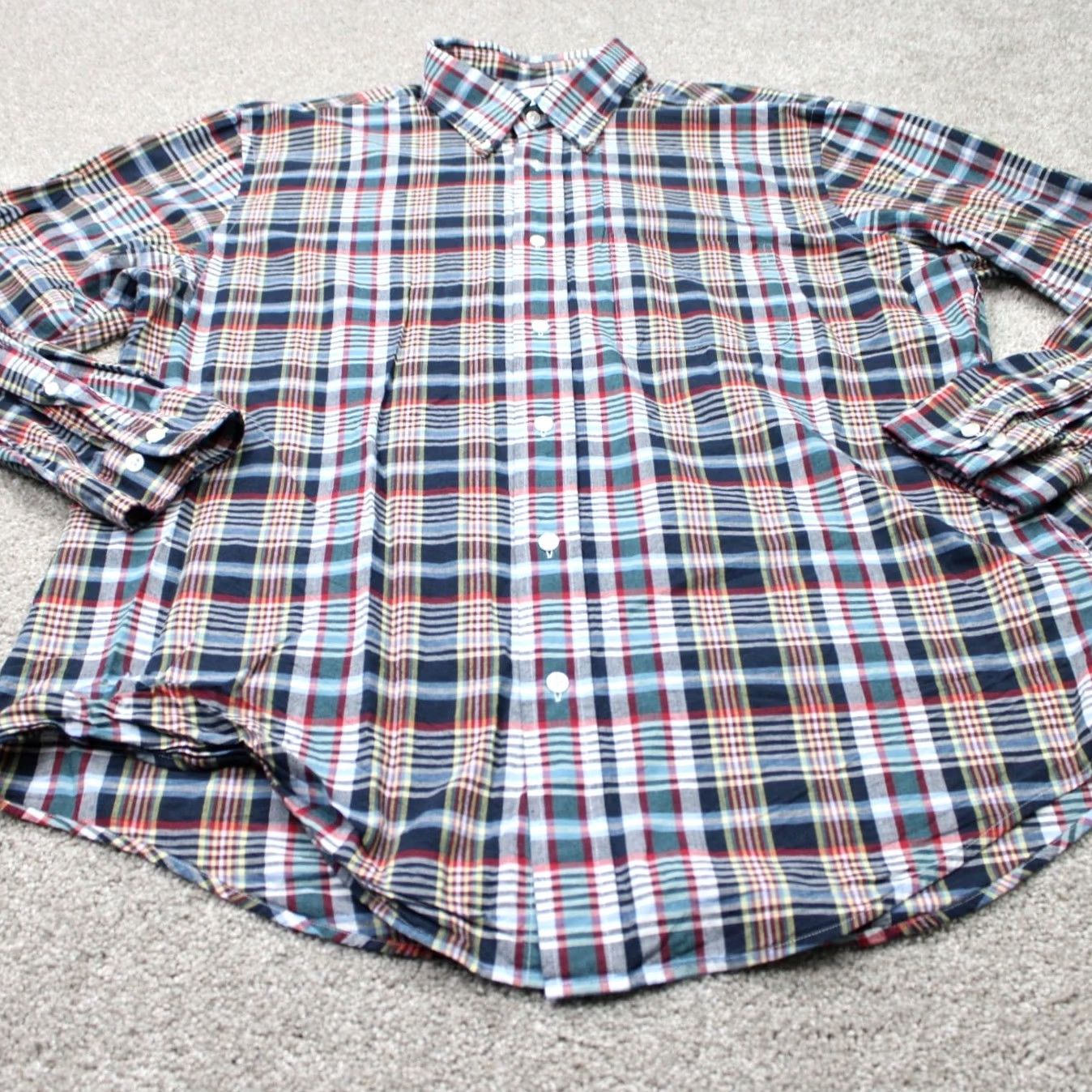 Brooks Brothers Brooks Brothers Regent Shirt Mens XL Red/Green Plaid 100% Cotton Long Sleeve Button-Up Size US XL / EU 56 / 4 - 3 Thumbnail