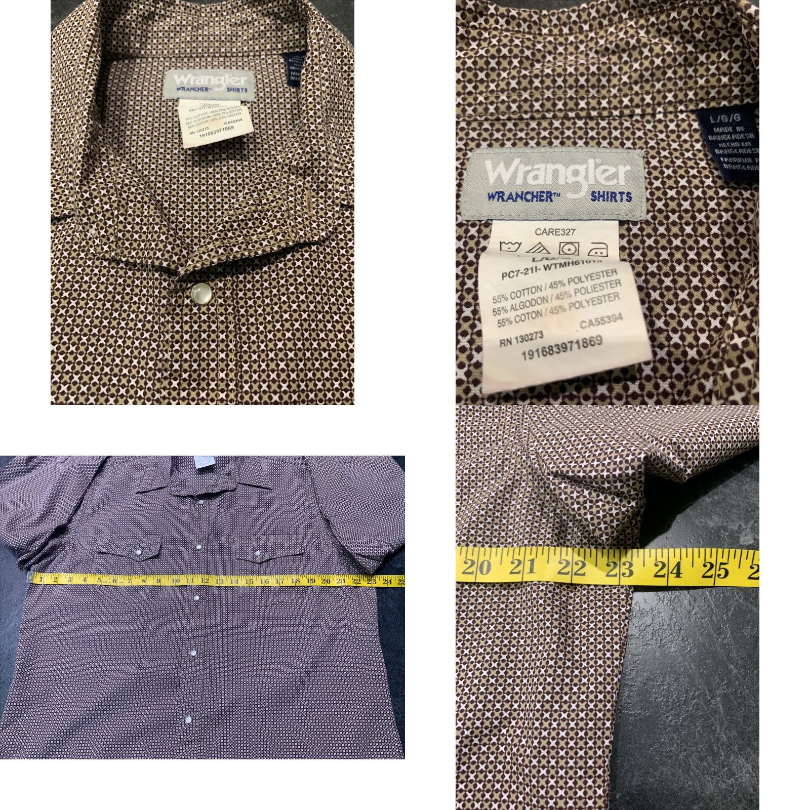 Wrangler Wrangler Western Plaid Button-Up Shirt Men's Long Sleeve Large Multicolor Size US L / EU 52-54 / 3 - 4 Thumbnail