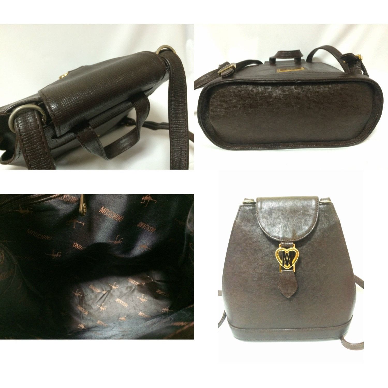 Moschino Vintage MOSCHINO genuine dark brown leather backpack Size ONE SIZE - 4 Thumbnail
