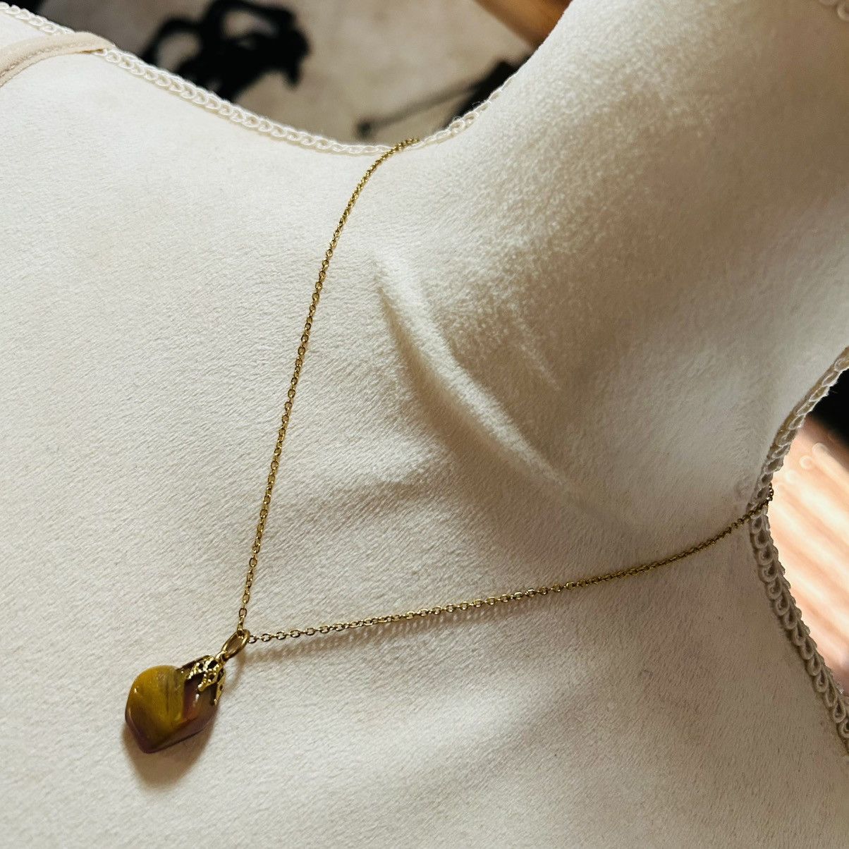 Vintage Handcrafted vintage capped mookaite stone pendant necklace Size ONE SIZE - 1 Thumbnail