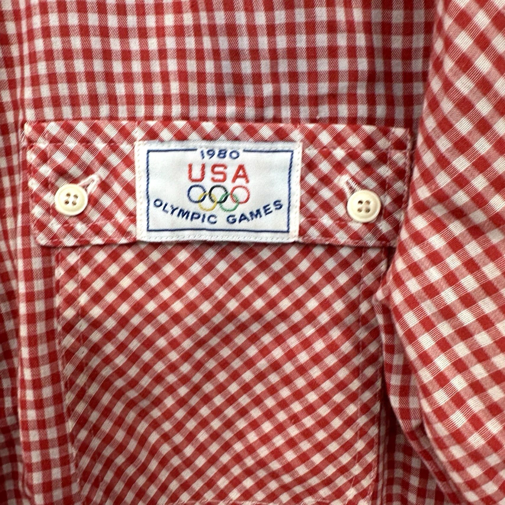 Levi's VINTAGE Levi’s Shirt Womens L Big E 1980 USA Olympics Gingham Western Red M/L Size M / US 6-8 / IT 42-44 - 7 Thumbnail
