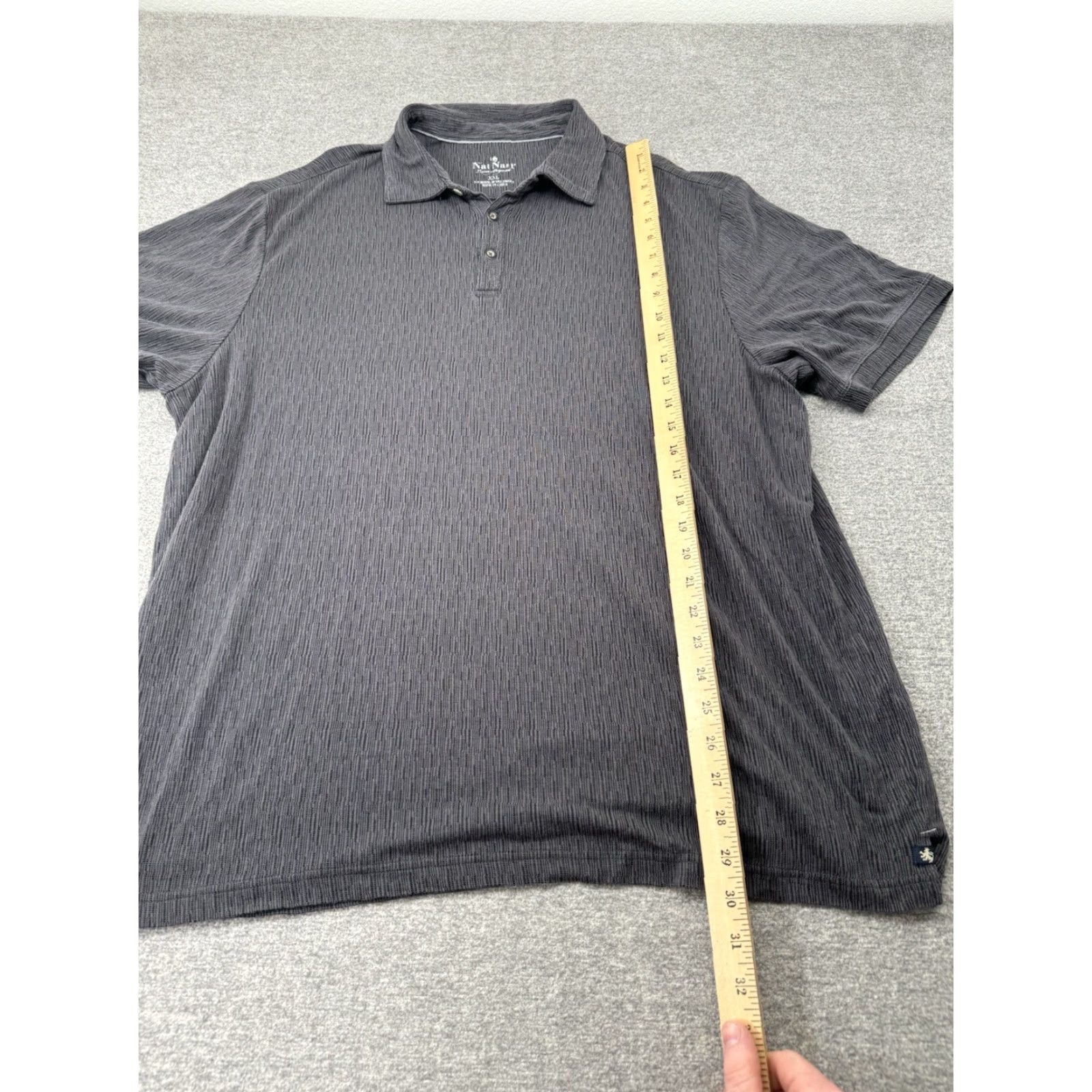 Nat Nast Nat Nast Silk Shirt Mens 2XL Gray Black Polo Short Sleeve Bowling Luxury Size US XXL / EU 58 / 5 - 5 Thumbnail