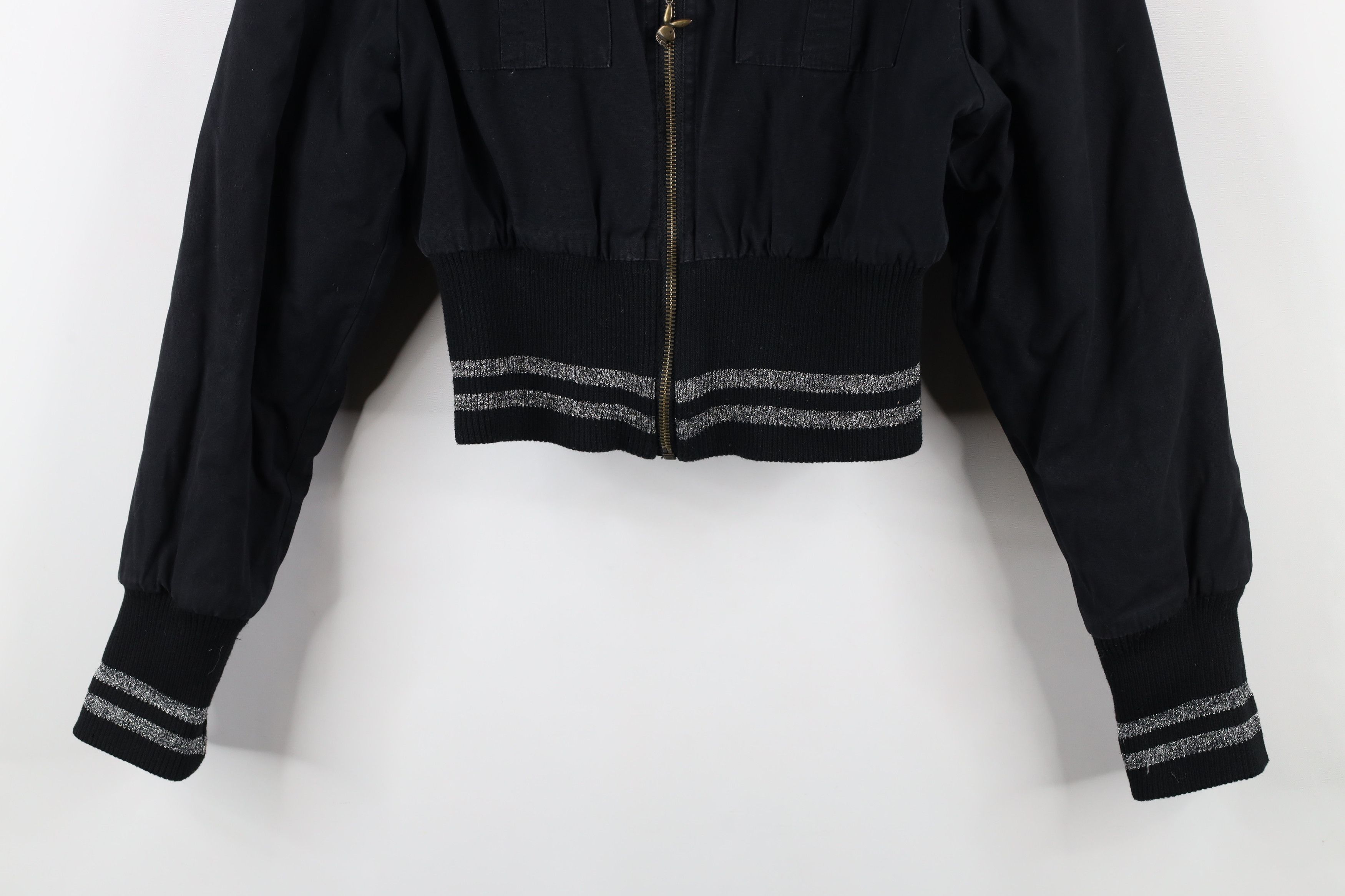 Playboy × Vintage Vintage 90s Y2K Playboy Fit Striped Bunny Full Zip Jacket Size 30 - 3 Thumbnail