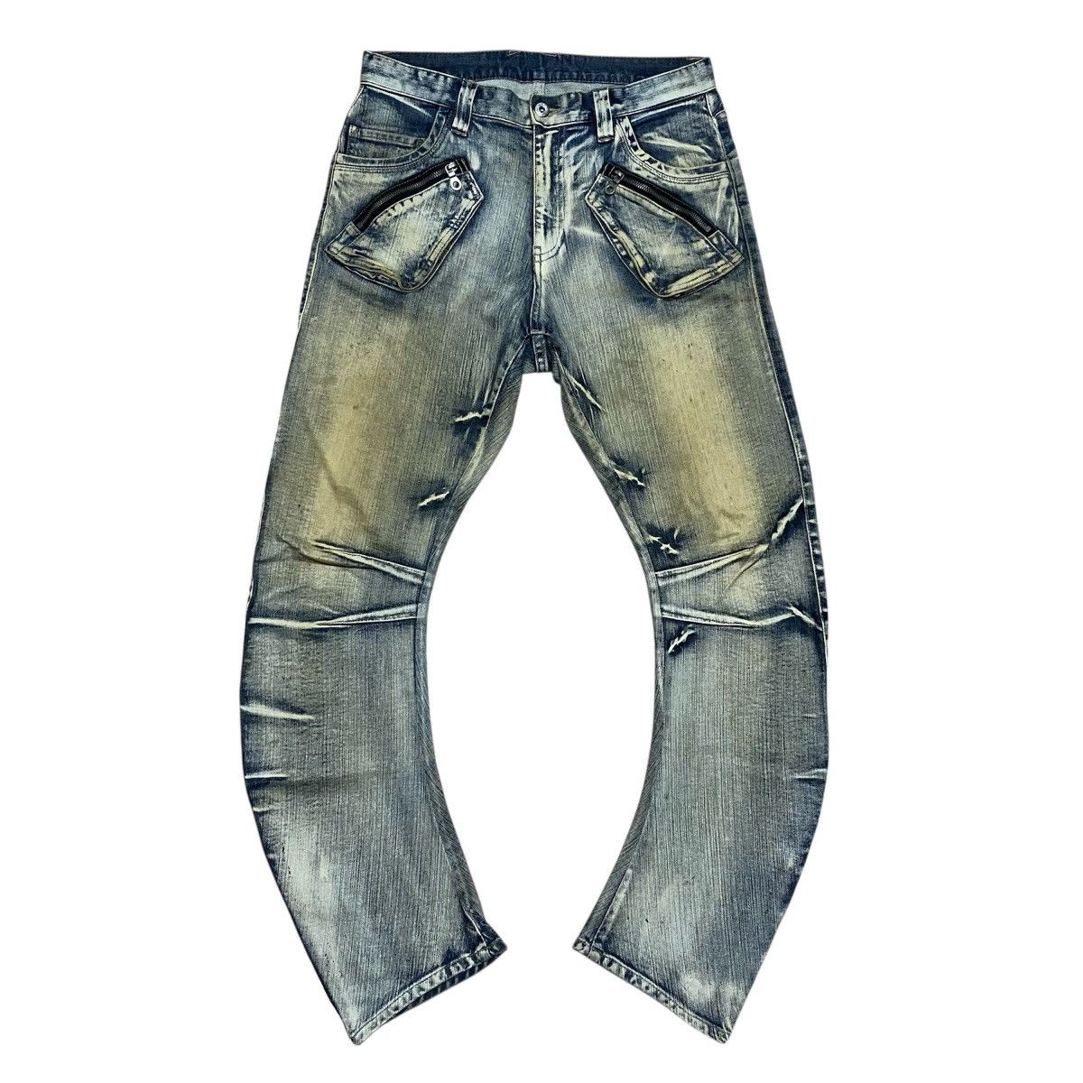 PPFM Rare‼️🔥Vintage PPFM Curved Leg Bondage Denim Pant Size US 32 / EU 48 - 1 Thumbnail