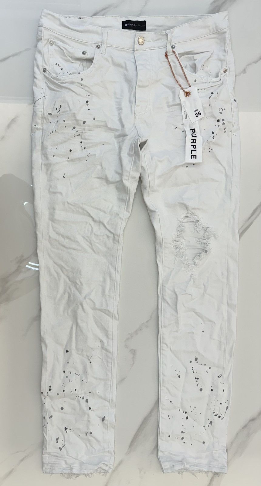 Purple P001 Optic White Paint Blowout Size US 36 / EU 52 - 3 Thumbnail