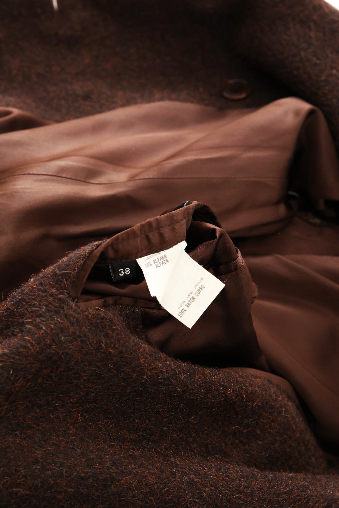 Gucci × Tom Ford F/W 1995 Alpaca Brown Double Breasted Coat Size XS / US 0-2 / IT 36-38 - 13 Thumbnail