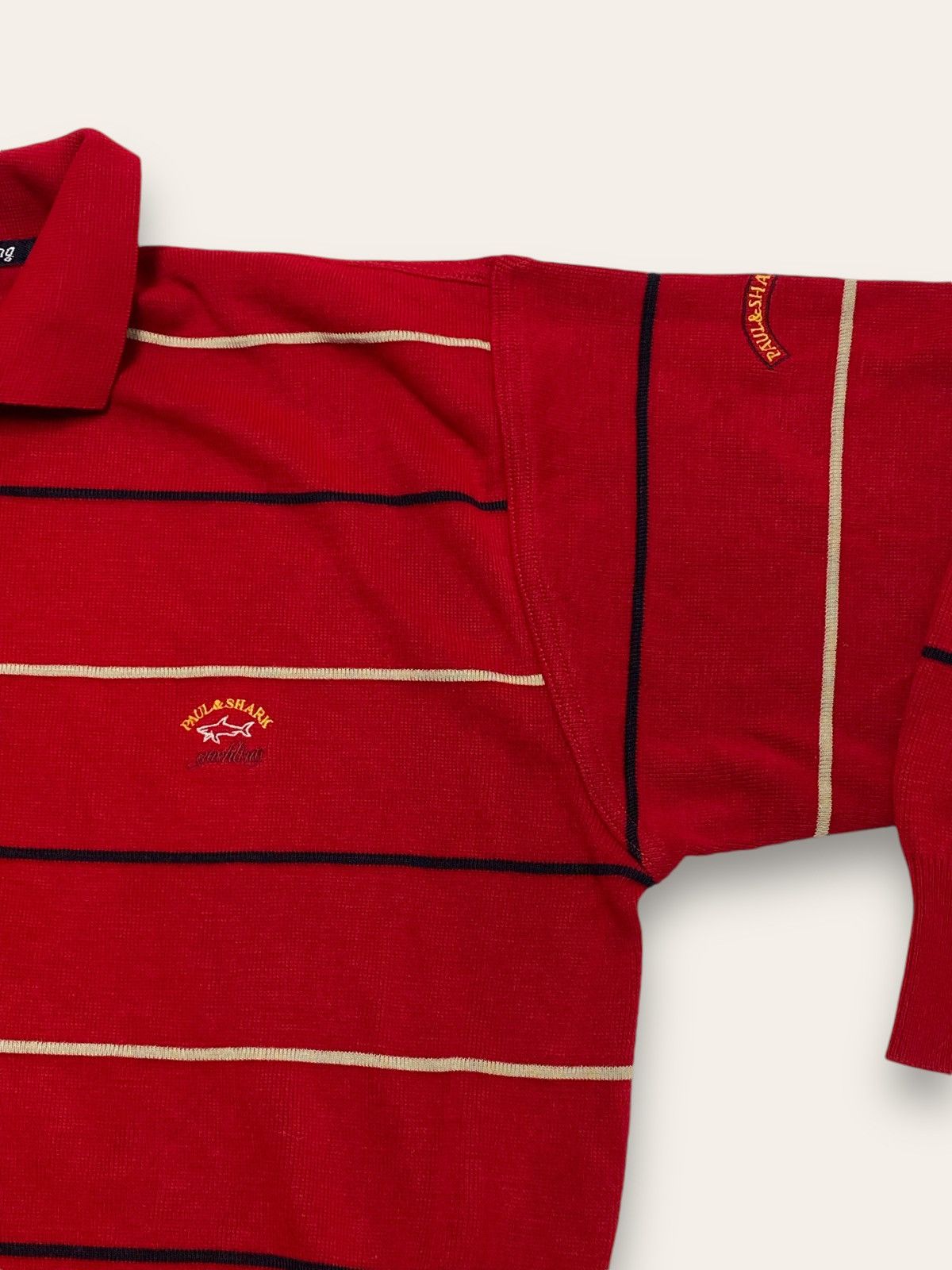 Paul & Shark 90s Vintage PAUL SHARK Red Striped 1/3 Zip Sweatshirt Size US XL / EU 56 / 4 - 3 Thumbnail