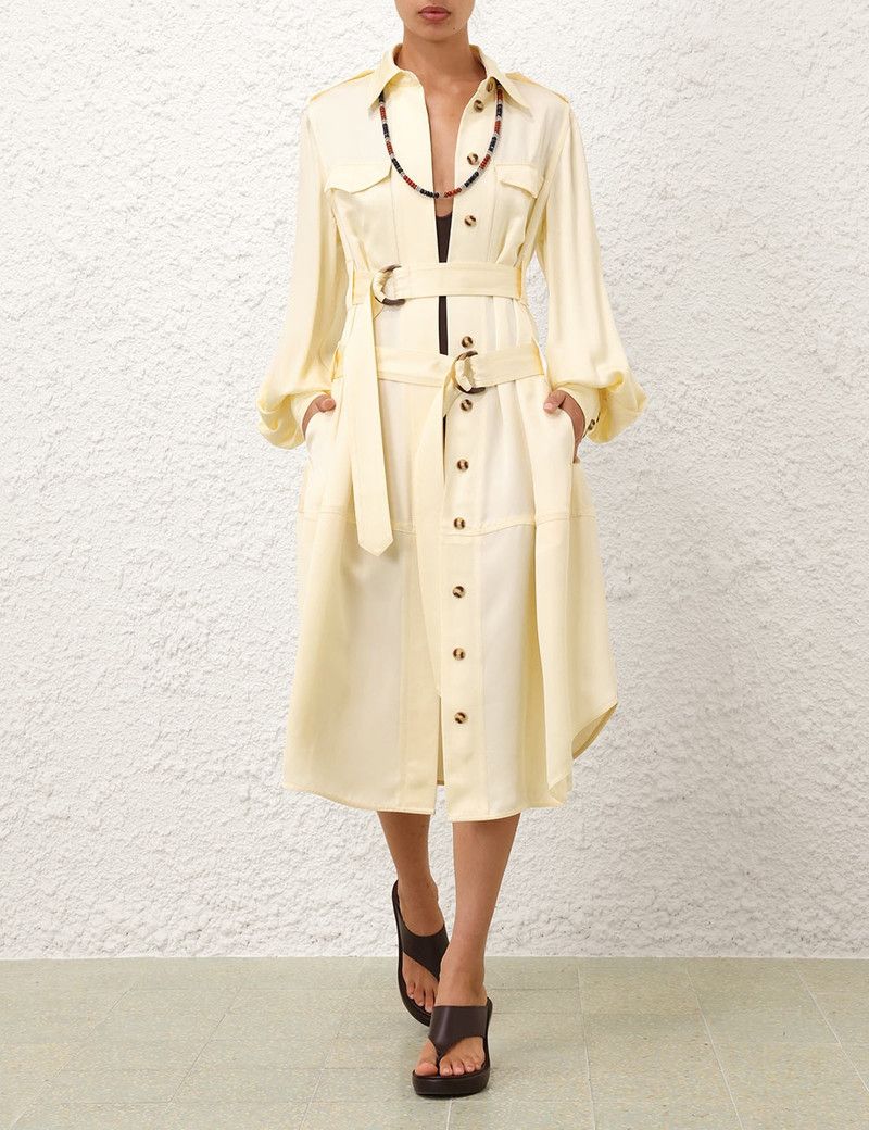Zimmermann oc11z0226 Balance Cargo Midi Dress In Lemon Size M / US 6-8 / IT 42-44 - 2 Thumbnail