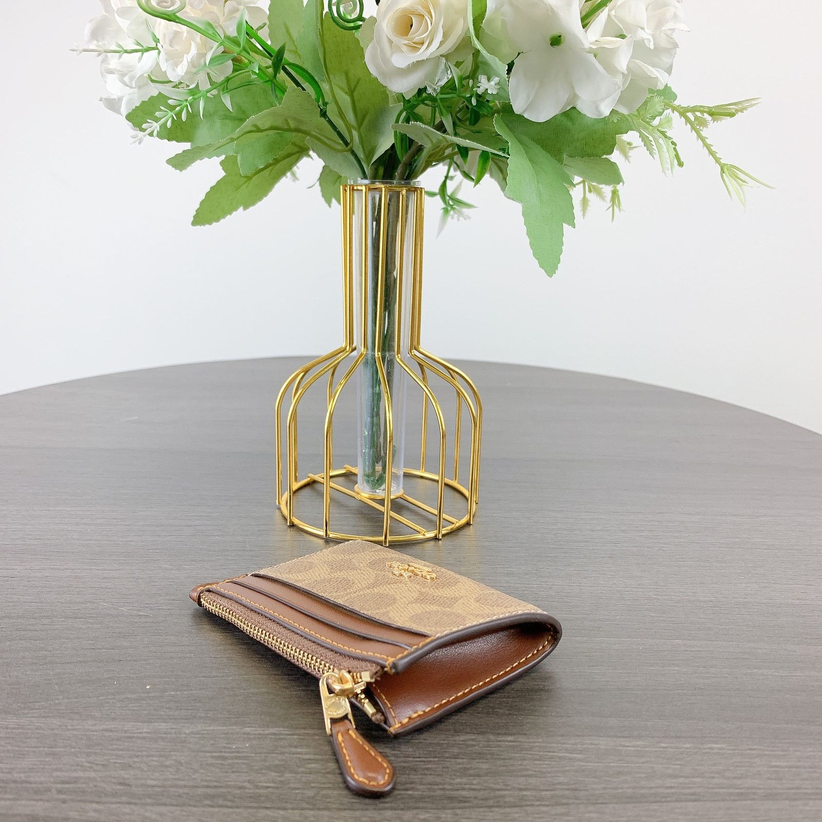 Coach Coach CW870 Mini Skinny Id Case Signature IN TAN/BROWN Size ONE SIZE - 2 Thumbnail