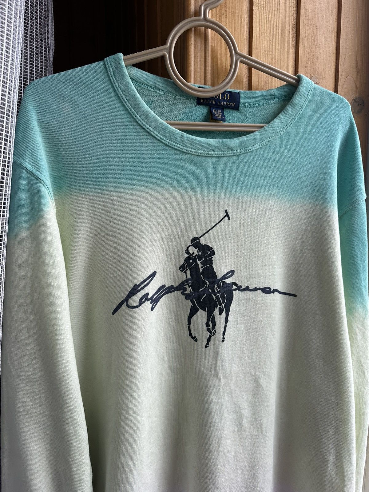 Polo Ralph Lauren Vintage Ralph Lauren Polo Sweatshirt Gradient Teal Ombre Size US XL / EU 56 / 4 - 2 Thumbnail