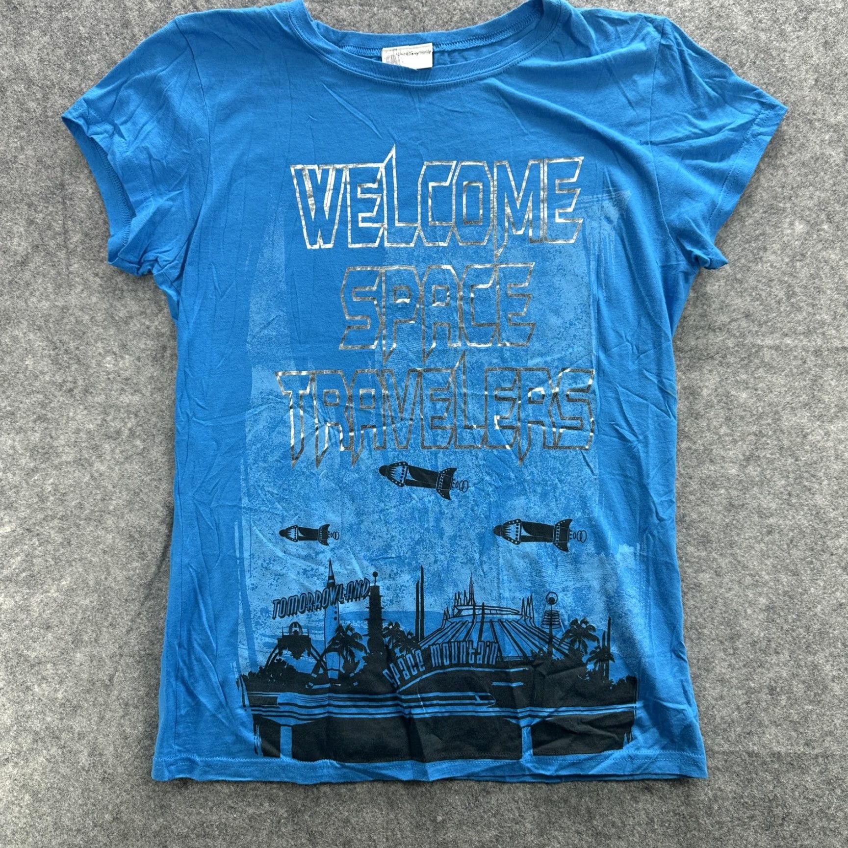 Disney Disney Shirt Womens 2XL Blue Welcome Space Travelers Tomorrowland Space Mountain Tee Size XXL / US 16-18 / IT 52-54 - 2 Thumbnail