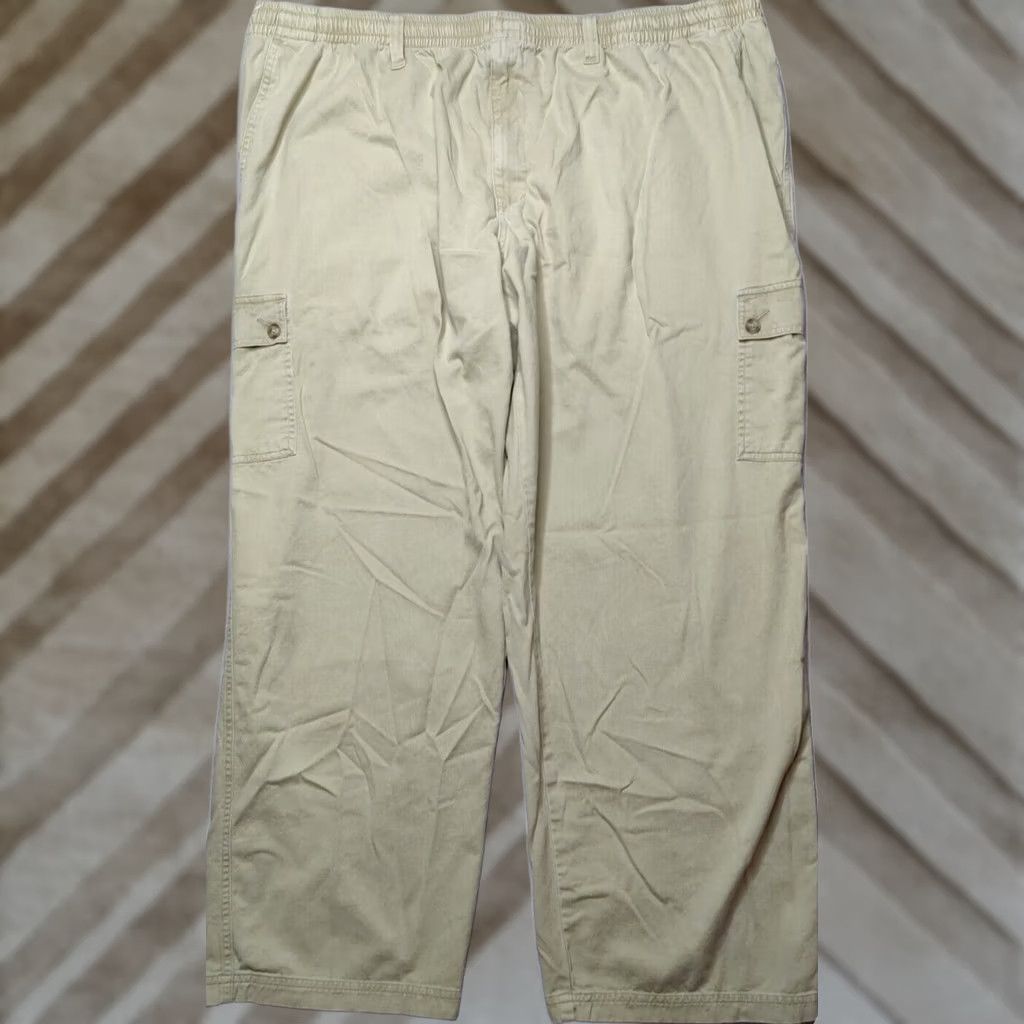 Big Dogs BIG DOGS Men Big 2X Khaki Cotton Elastic Waistband Pull-On Cargo Pants Size US 39 - 1 Thumbnail