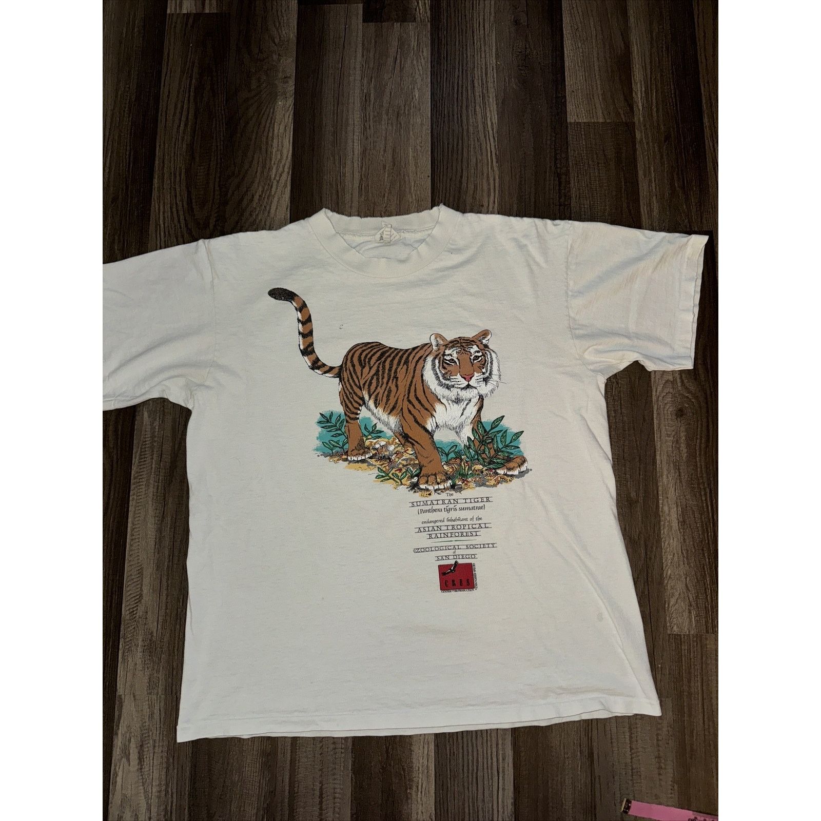 Band Tees × The Mountain Vintage Oneta San Diego Zoo T-Shirt White L 22x26 Tiger Size US L / EU 52-54 / 3 - 1 Thumbnail