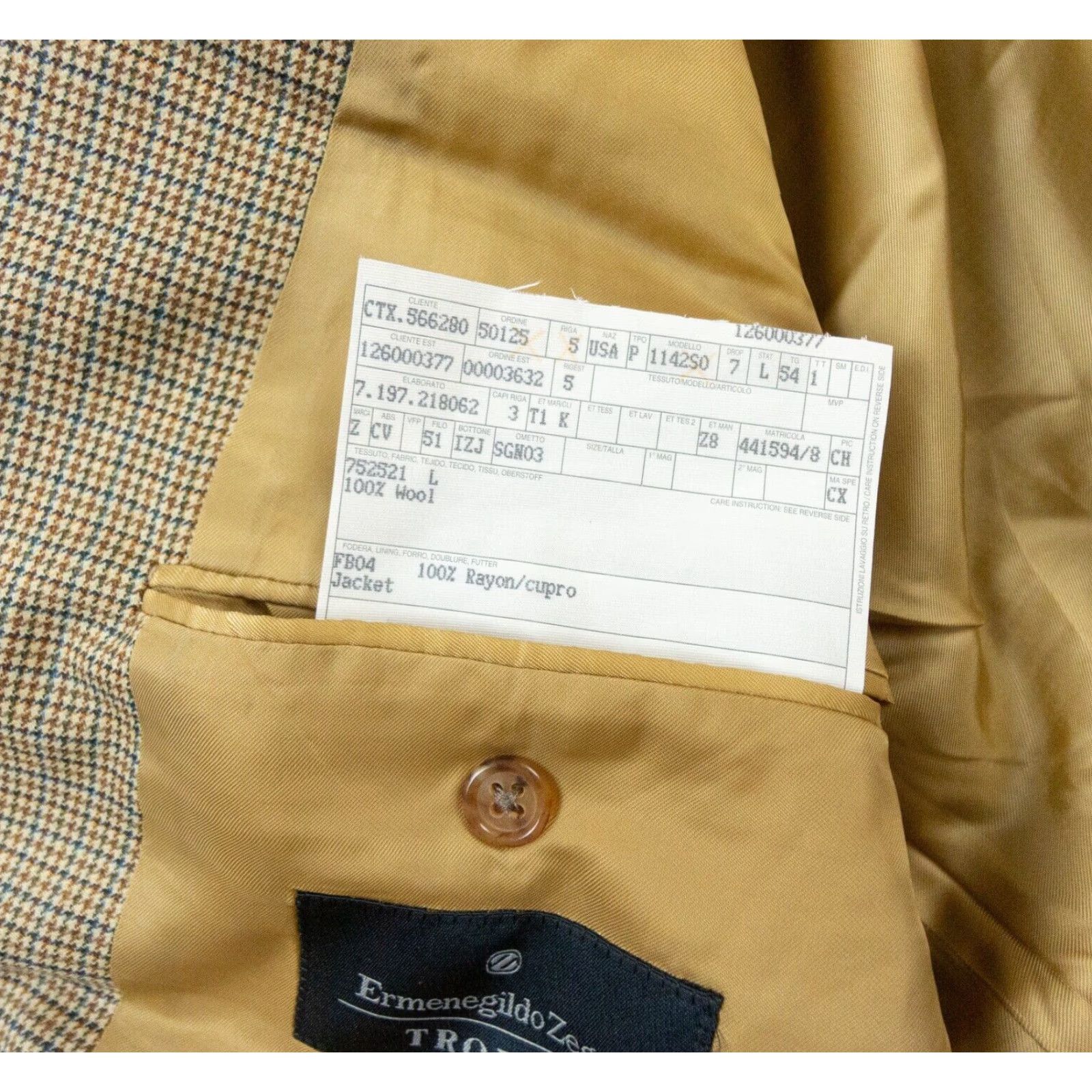 Ermenegildo Zegna Ermenegildo Zegna Blazer Mens 54 Brown Wool Check Jacket Regular Fit Preppy Size 54R - 7 Thumbnail