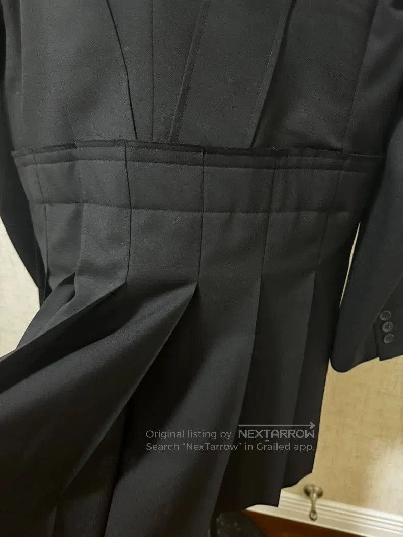 Comme des Garcons CDG Black Pleated Hem Blazer Coat. Size US M / EU 48-50 / 2 - 5 Thumbnail