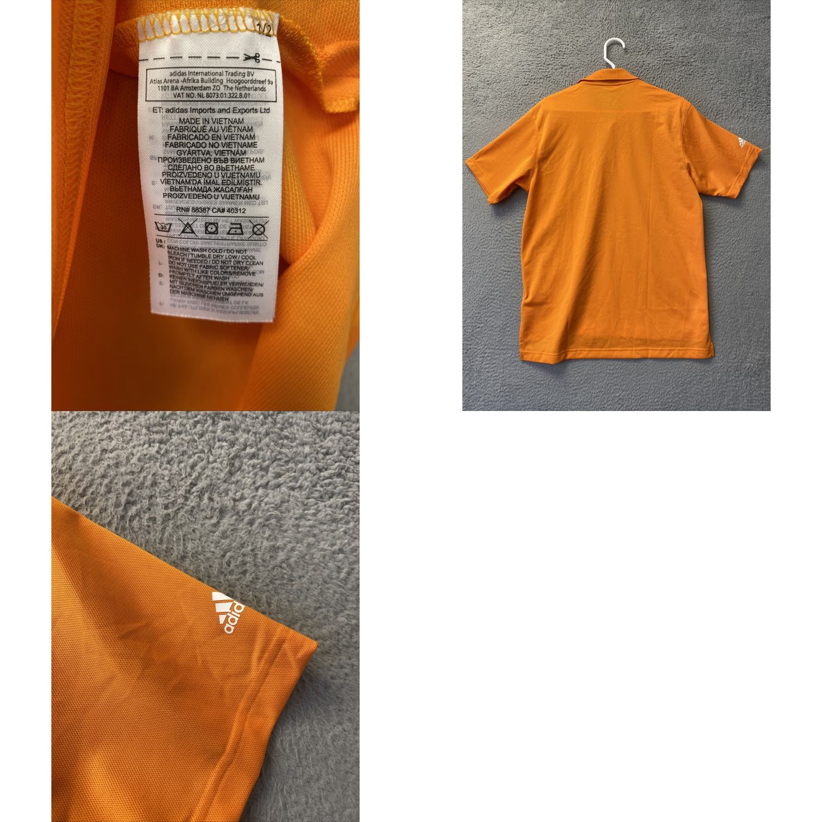 Adidas Adidas Polo Shirt Men S Orange Short Sleeve Golf Stretch Outdoors Tennis /110-34 Size US S / EU 44-46 / 1 - 8 Thumbnail