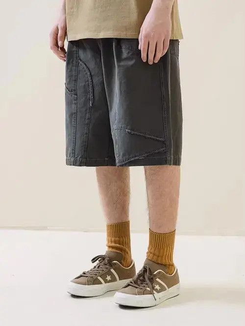 Jean 21SS Tokyo Union Grey Distressed Worker Shorts Size US 31 - 1 Thumbnail