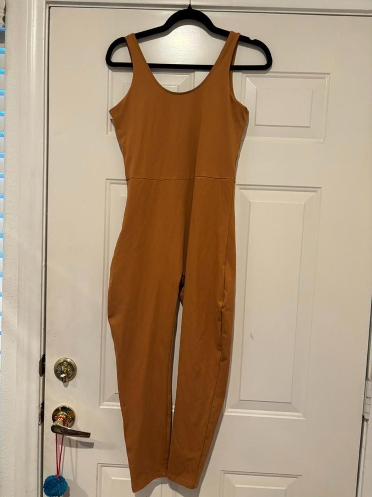 Girlfriend Collective Womens Girlfriend Collection sz M gold one piece yoga #422 Size 32" / US 10 / IT 46 - 1 Thumbnail