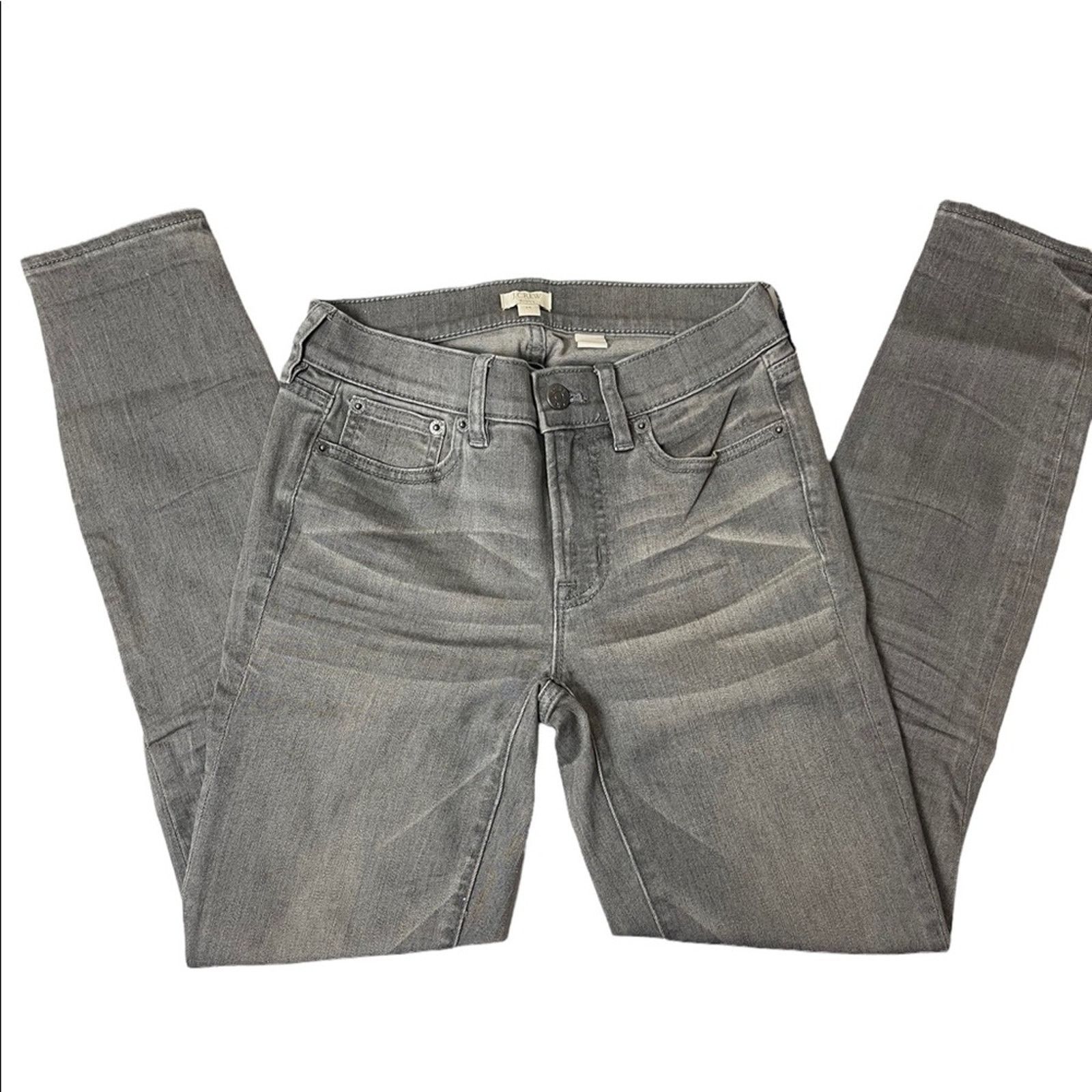 J.Crew J. Crew Mid Rise Distressed Skinny Jean Grey Size 24 Size 24" / US 00 / IT 34 - 2 Thumbnail