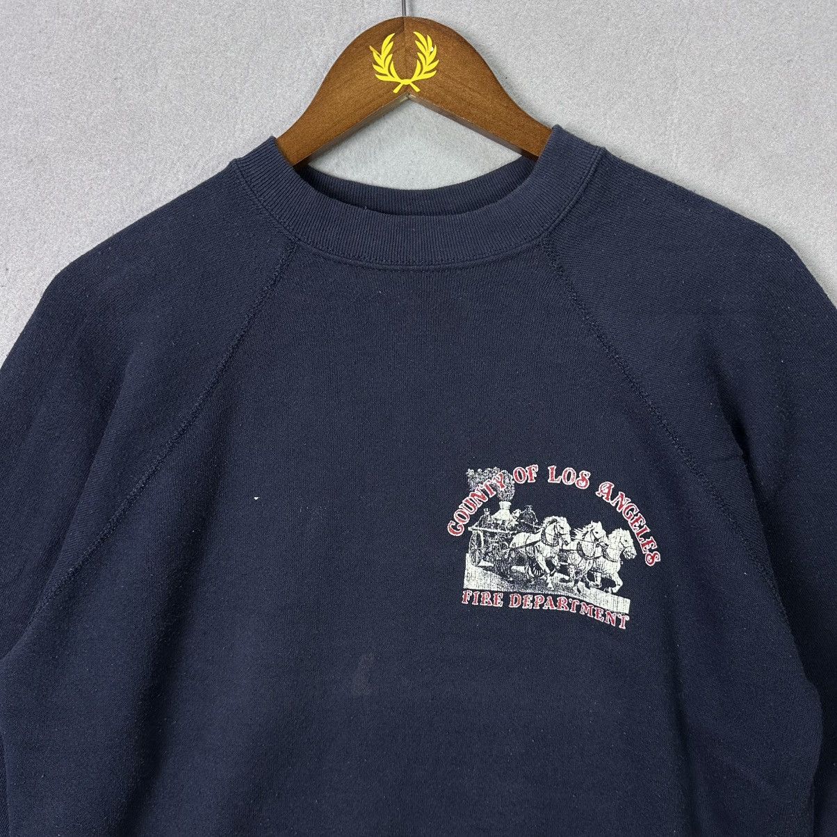 Vintage Vintage Los Angeles County Fire Department Sweatshirt Tultex Size US M / EU 48-50 / 2 - 2 Thumbnail