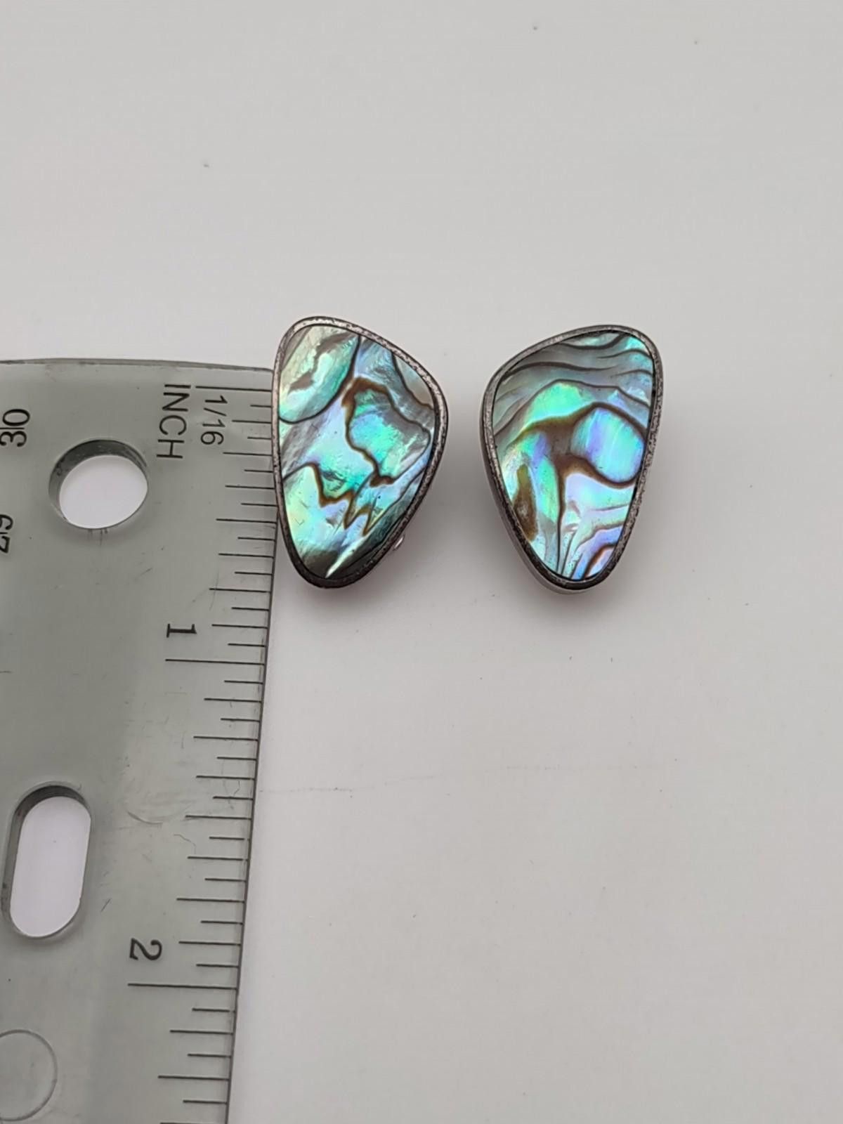 The Unbranded Brand Sterling Silver 925 Abalone Shell Clip Earrings Size ONE SIZE - 5 Thumbnail