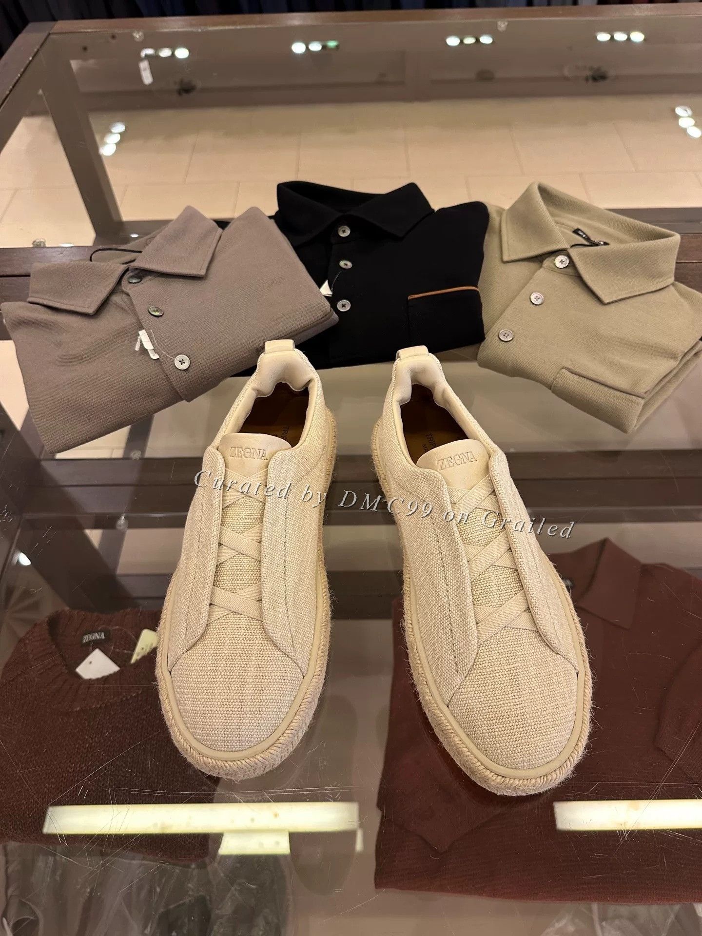 Ermenegildo Zegna Zegna Triple Stitch Beige Men's Sneakers Size US 8.5 / EU 41-42 - 1 Thumbnail