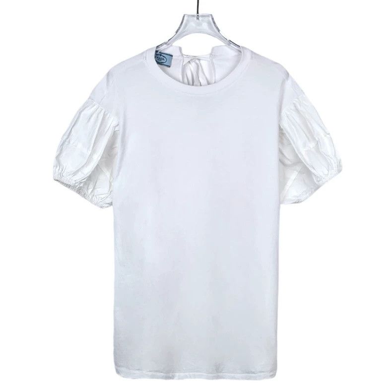 Prada Prada Puff sleeve round-neck white cotton short-sleeved T-s Size US L / EU 52-54 / 3 - 1 Thumbnail
