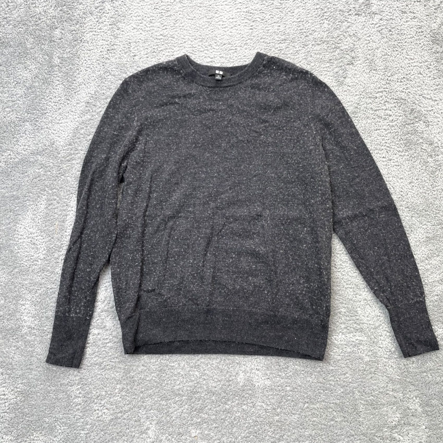 Uniqlo Uniqlo Sweater Womens XL Gray Wool Tight-Knit Ribbed Pullover Crew Neck Casual Winter Modern City Preppy Size XL / US 12-14 / IT 48-50 - 2 Thumbnail