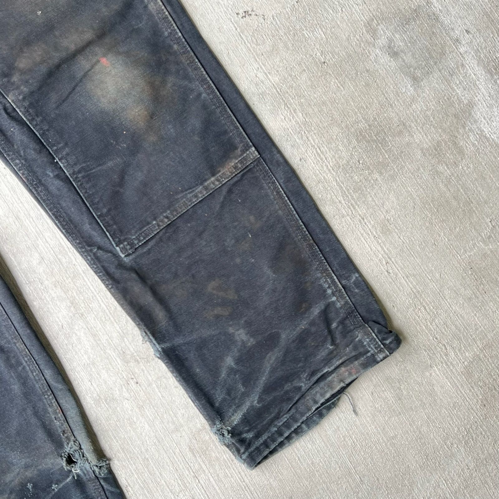 Carhartt × Vintage Carhartt faded black double knee work wear carpenter pants Size US 31 - 9 Thumbnail