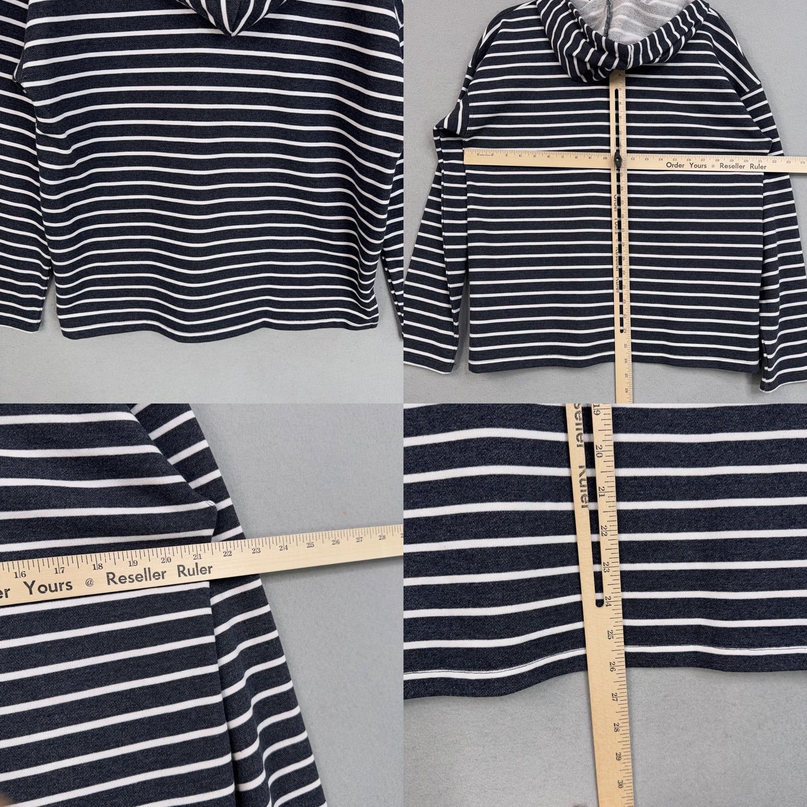 Vintage GEAR FOR SPORTS Pensacola Hoodie Womens Medium Navy White Striped Pullover Crew Neck NWT Size M / US 6-8 / IT 42-44 - 8 Thumbnail
